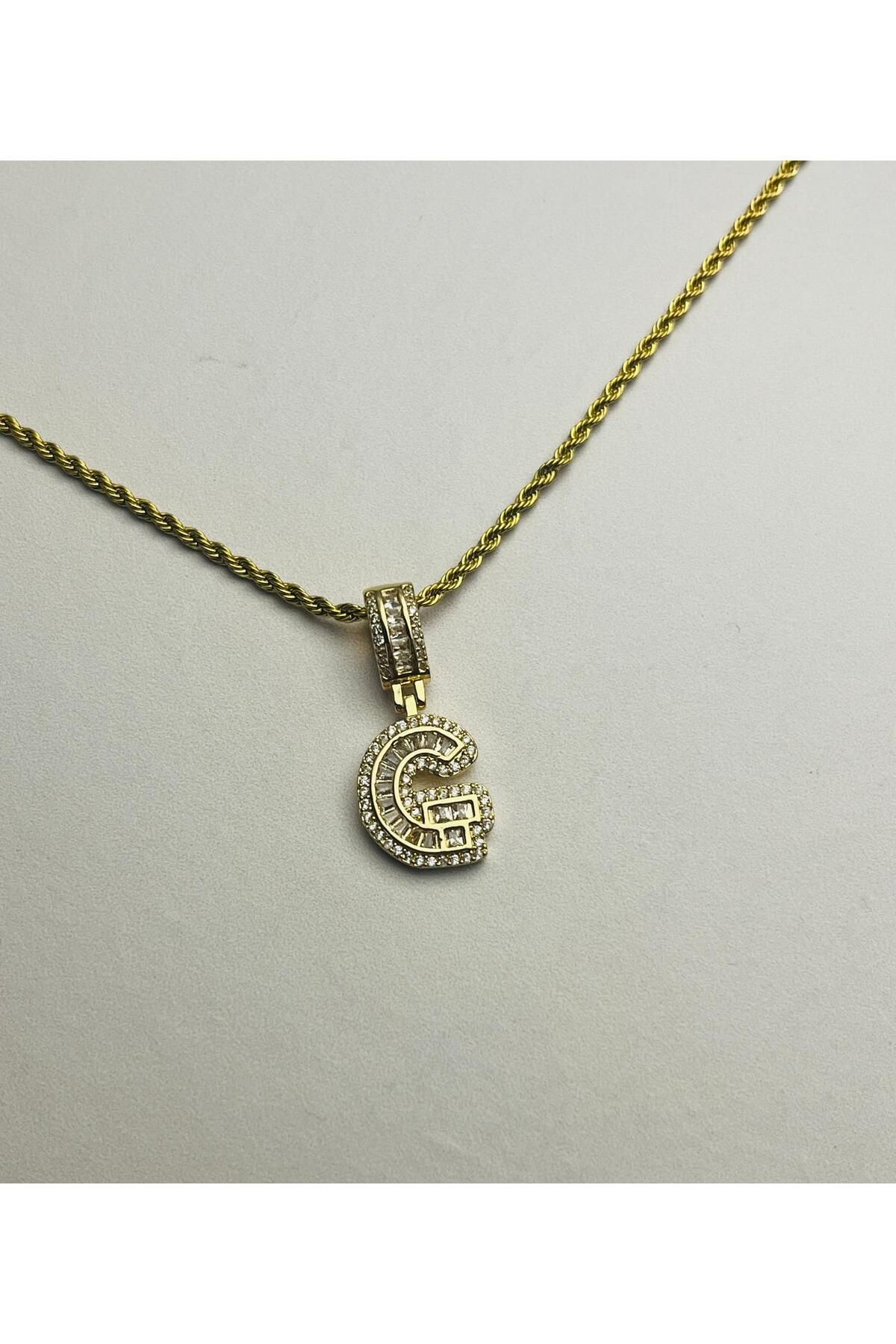ASİN ACCESSORİES Burgu Zincir Harf Kolye