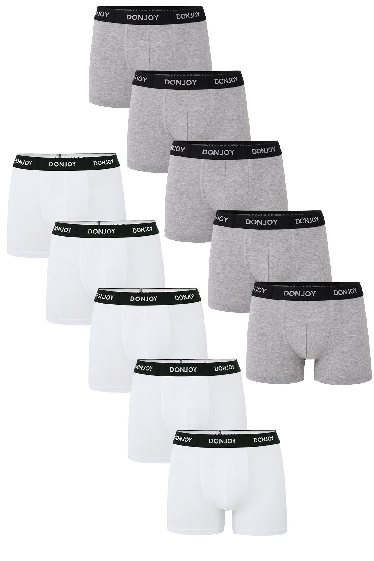 don joy Erkek 10'lu Pamuklu Penye Beli Lastikli Boxer
