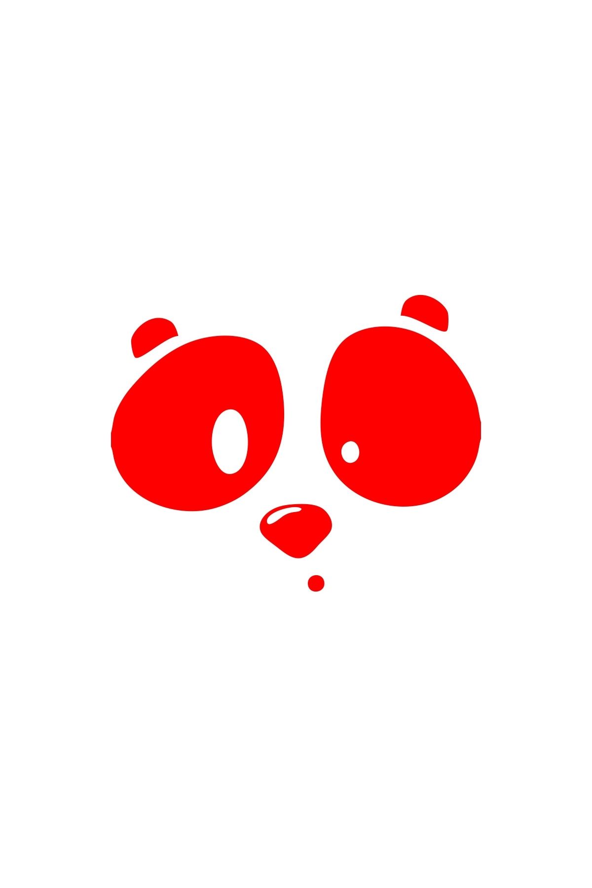 Reysa Tasarım Panda Surat Sticker 17x17 Cm Kırmızı