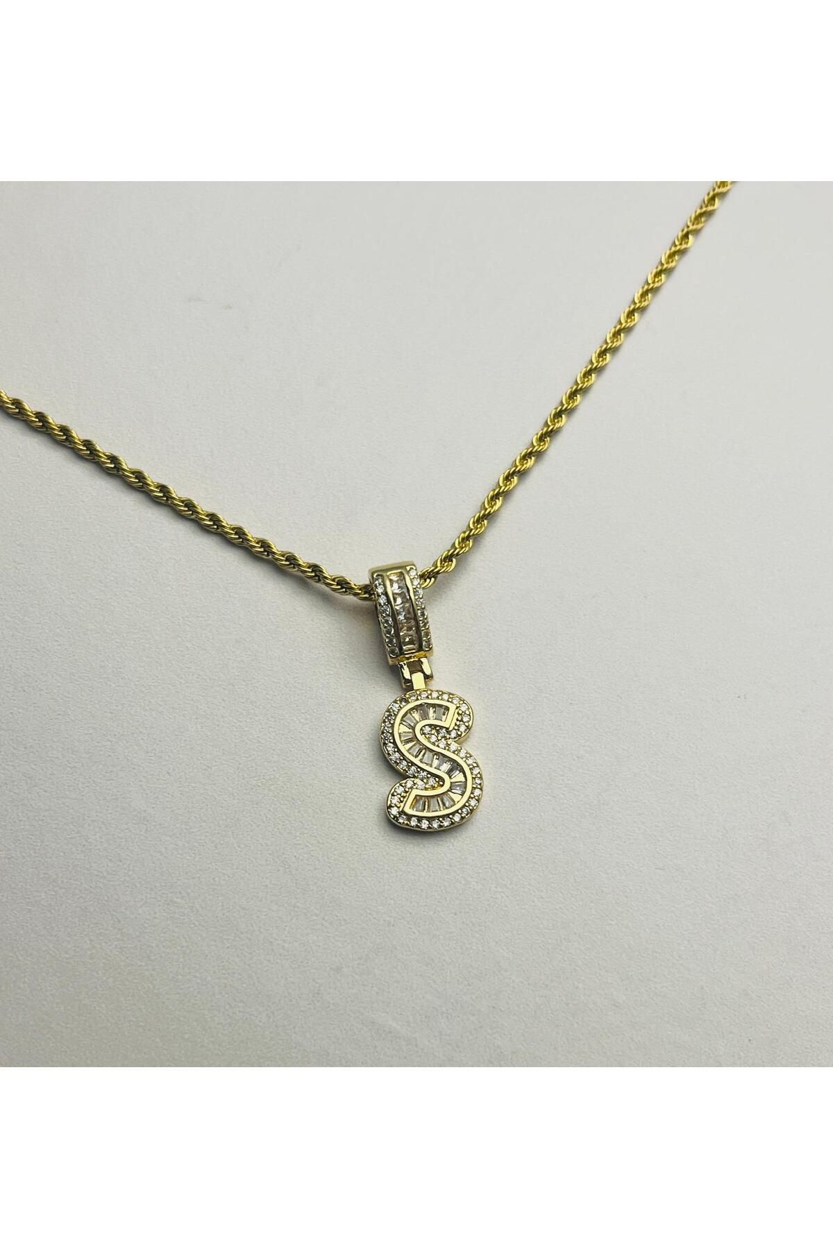 ASİN ACCESSORİES Burgu Zincir Harf Kolye
