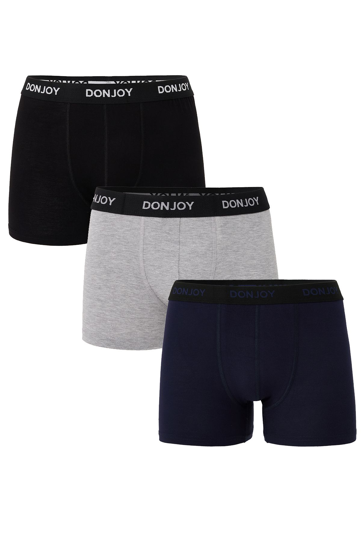 don joy Erkek 3'lü Pamuklu Penye Beli Lastikli Boxer