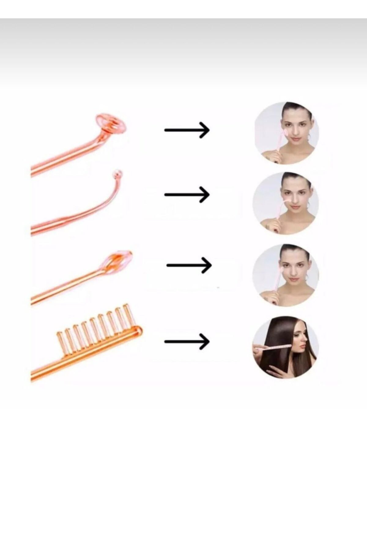 portable Yüksek Frekans Cihazı 4 Problu Yüz Cilt Bakım Cihazı Gençleştirme Anti-aging High Frequenc