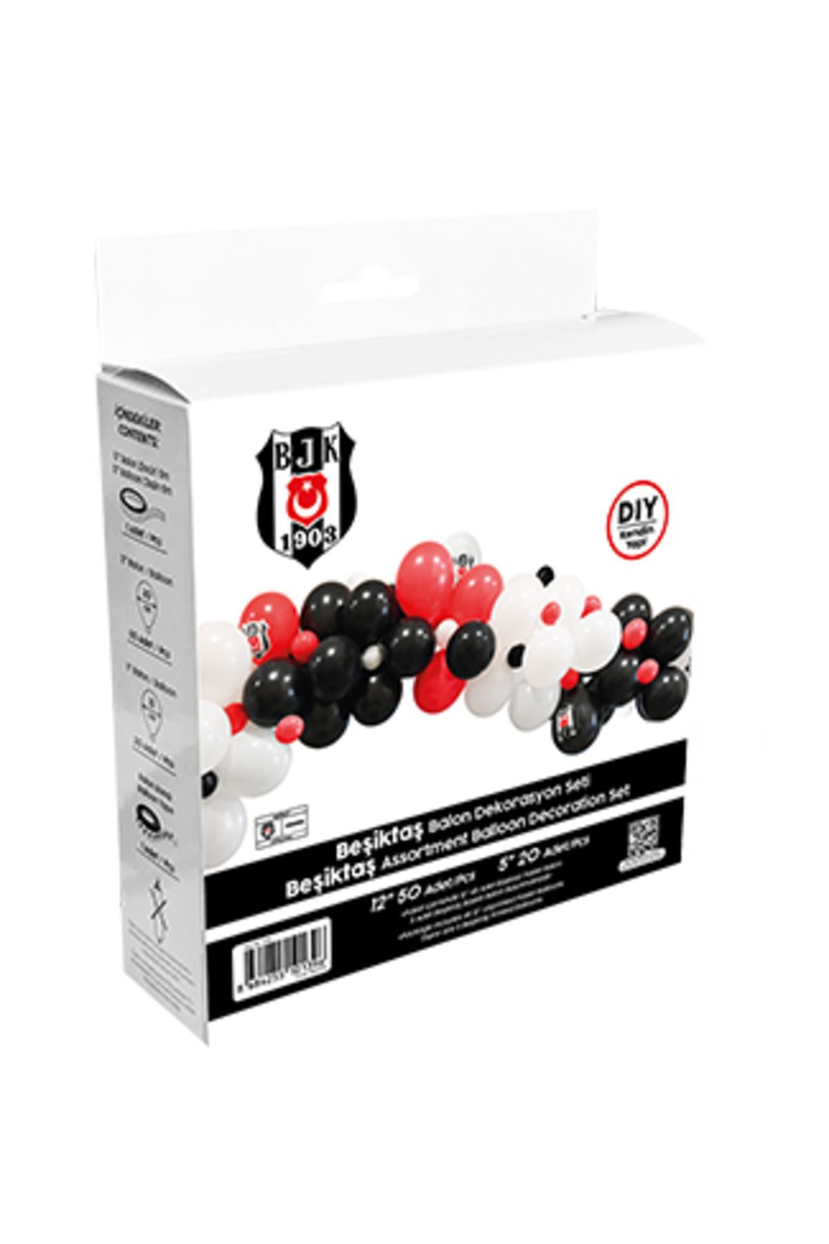 BalonEvi Balon Dekorasyon Seti Beşiktaş Temalı 72 Parça