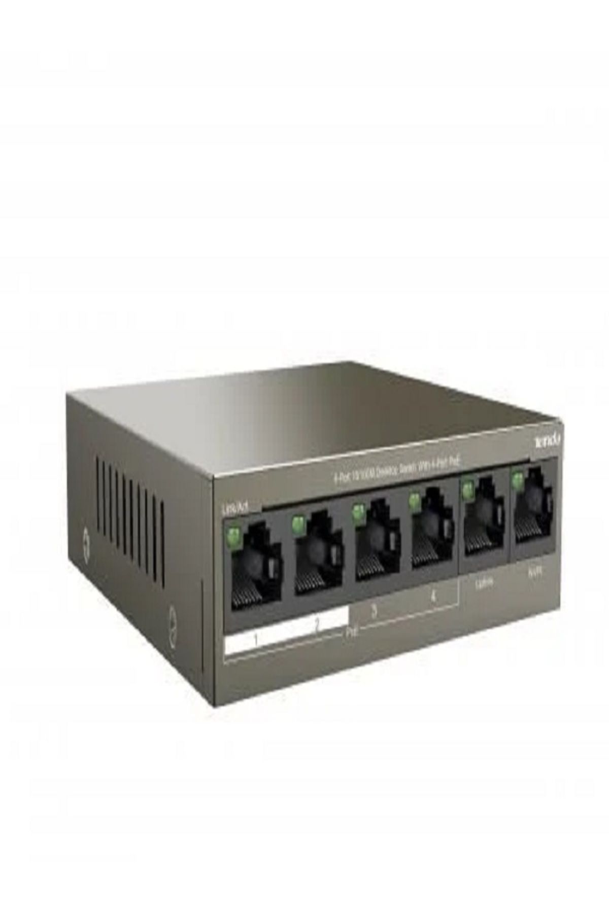 Bolsat Tenda S106PC 6 Port 4 Port Poe+ 10/100 Mbps + 2 Port Uplink Switch Çelik Kasa Rack Mount