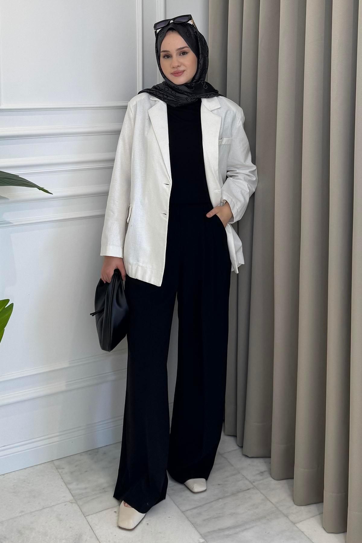 Beige Store Palazzo Pantolon Siyah