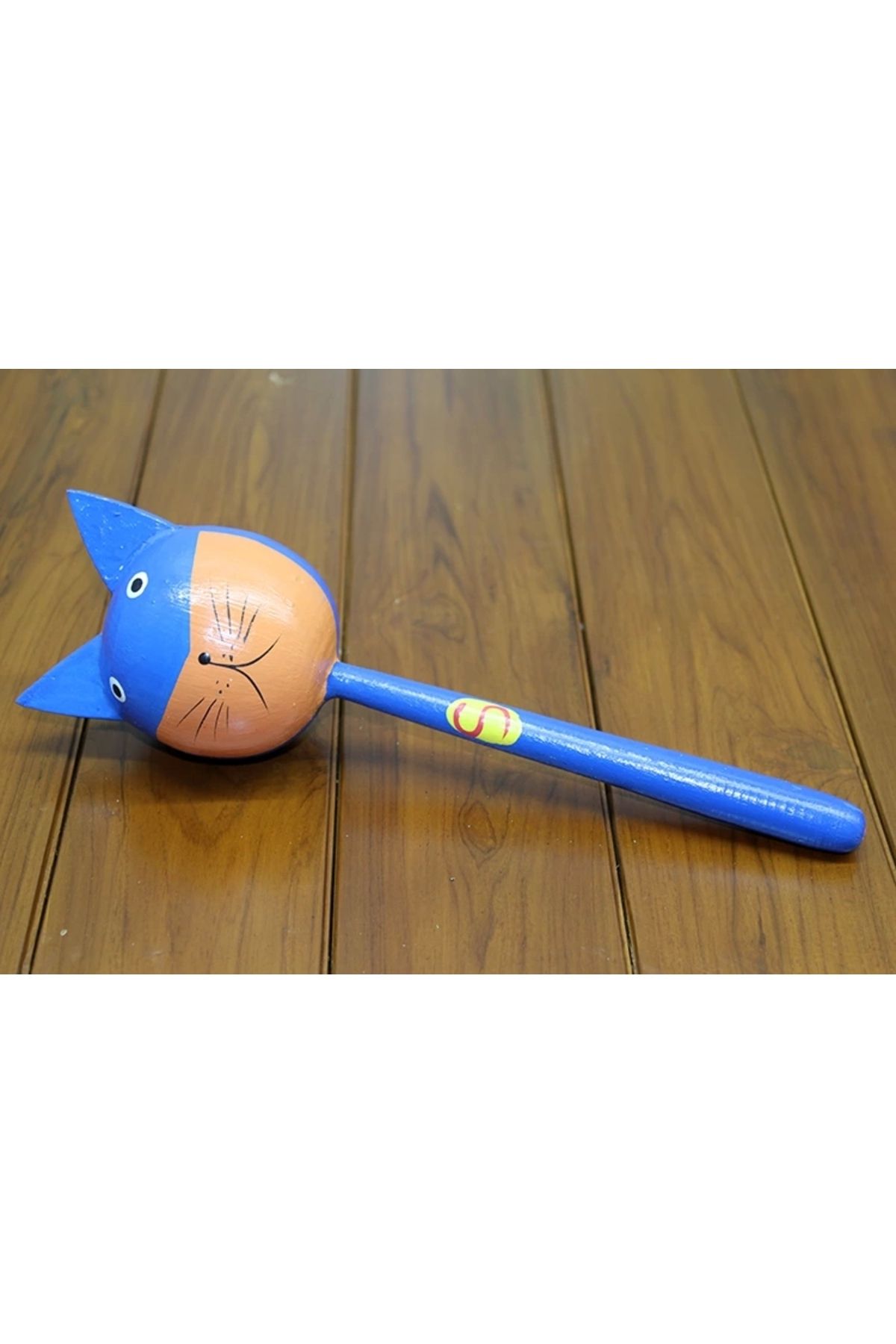 Generic Ahşap Kedili Marakas Tekli Model 2