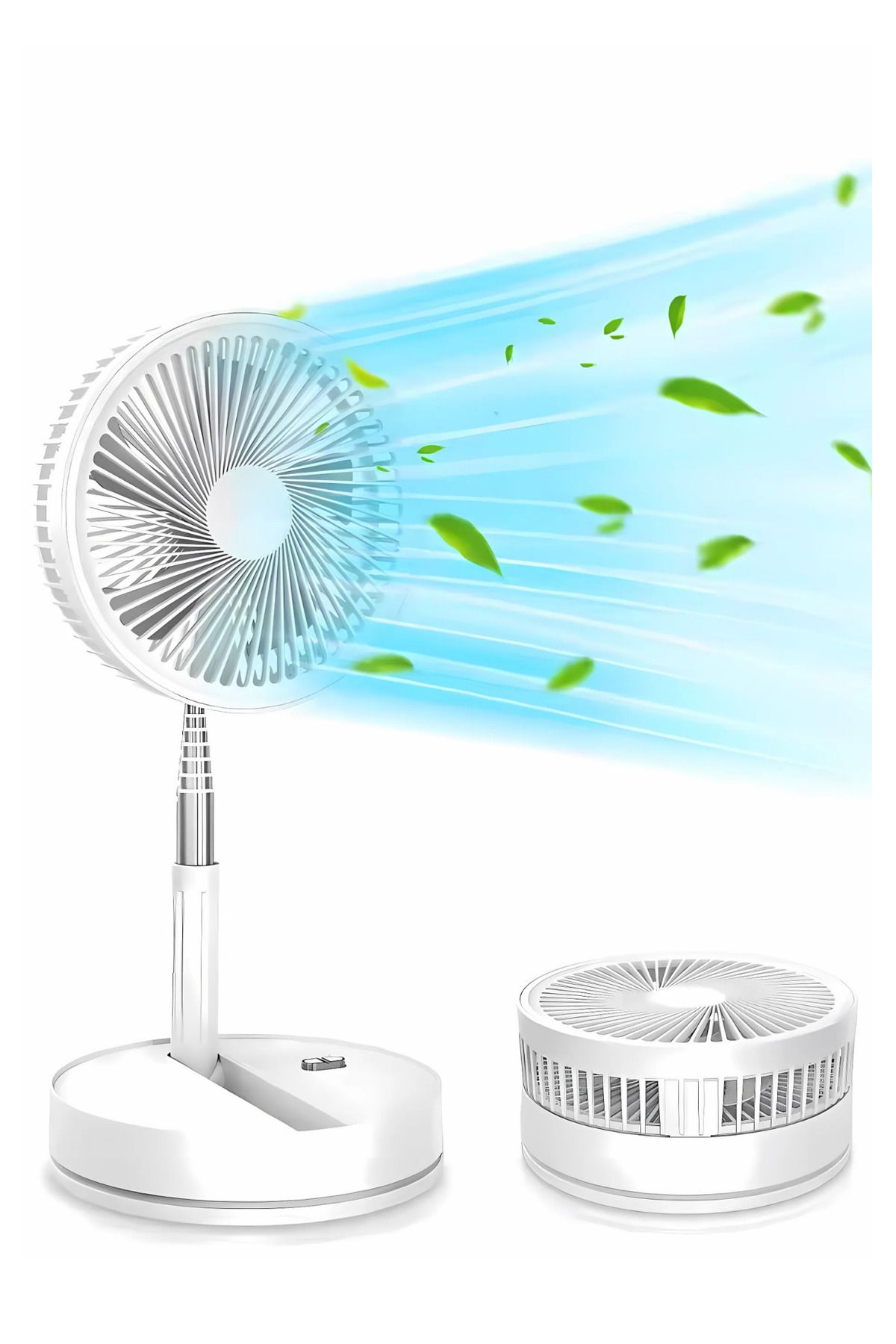VOOKA Vantilatör Fan Katlanabilir Sessiz Masaüstü Vantilatör | Güçlü Motorlu USB Şarjlı Soğutucu Fan Blic