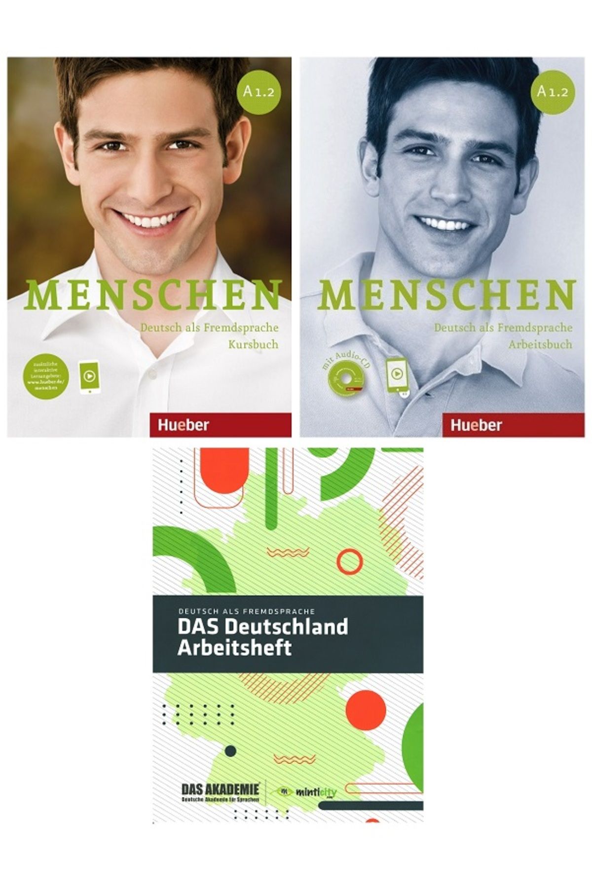 Hueber Yayınları Menschen A1.2 Kursbuch + Arbeitsbuch Mit Online Ar + Audio CD + Das Deutschland Arbeitsheft