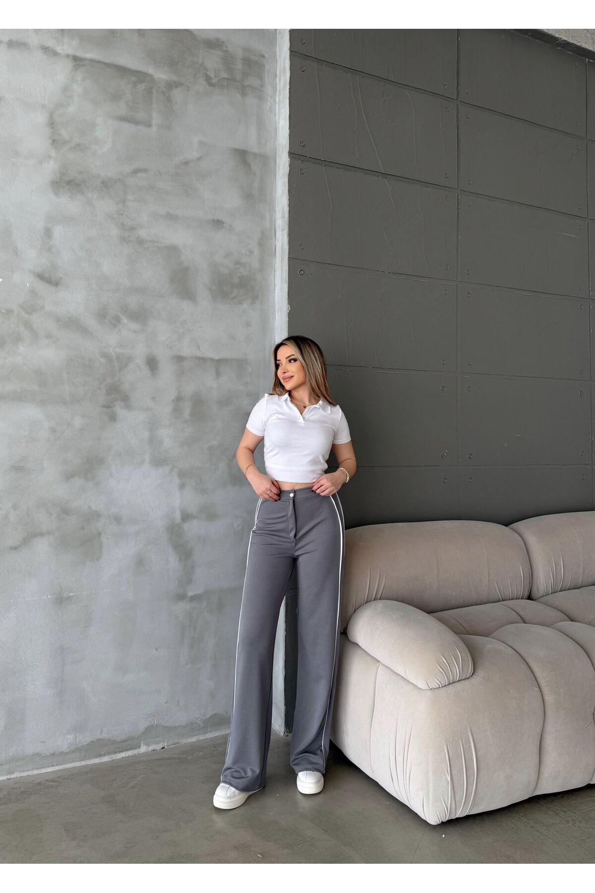 RPT MODA ARABİYELİ YÜKSEK BEL LİKRALI PALAZZO PANTOLON