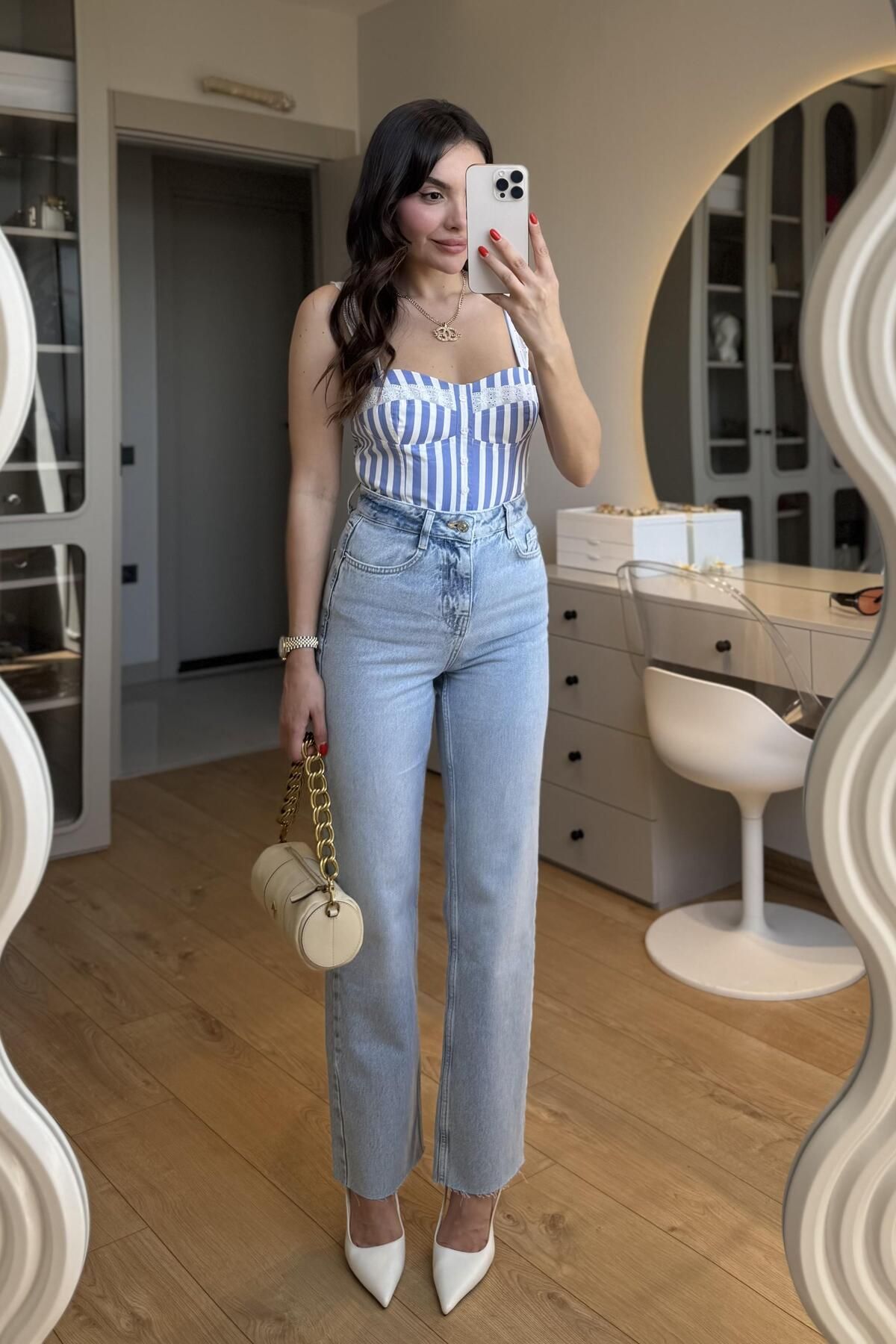 Gizem Ecemiş Roney Straight Model Lightblue Jean