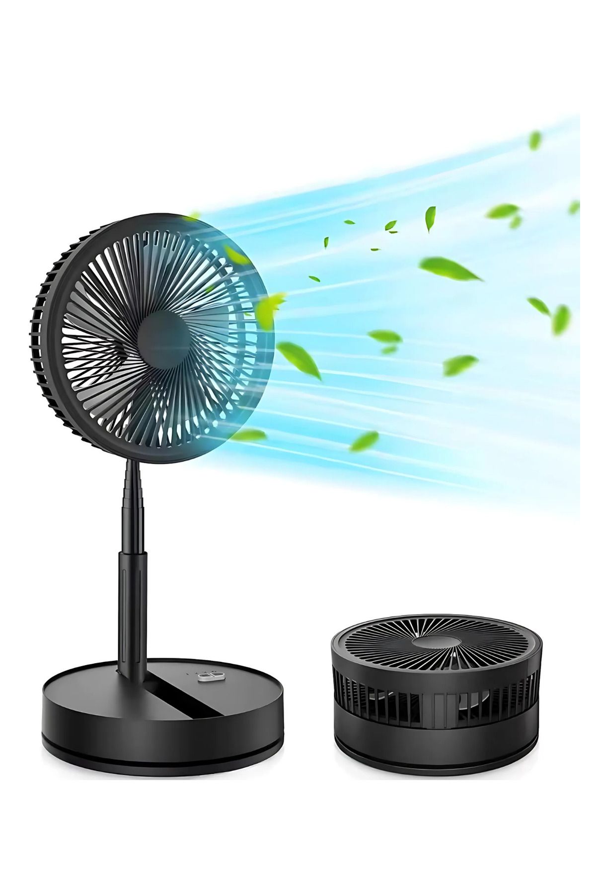VOOKA Vantilatör Fan Katlanabilir Sessiz Masaüstü Vantilatör | Güçlü Motorlu USB Şarjlı Soğutucu Fan Blic