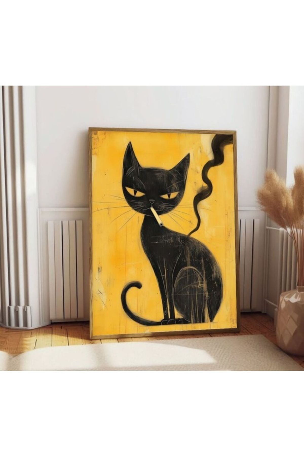 molisdesignco Dekoratif Siyah Kedi Poster, Çerçevesiz Poster