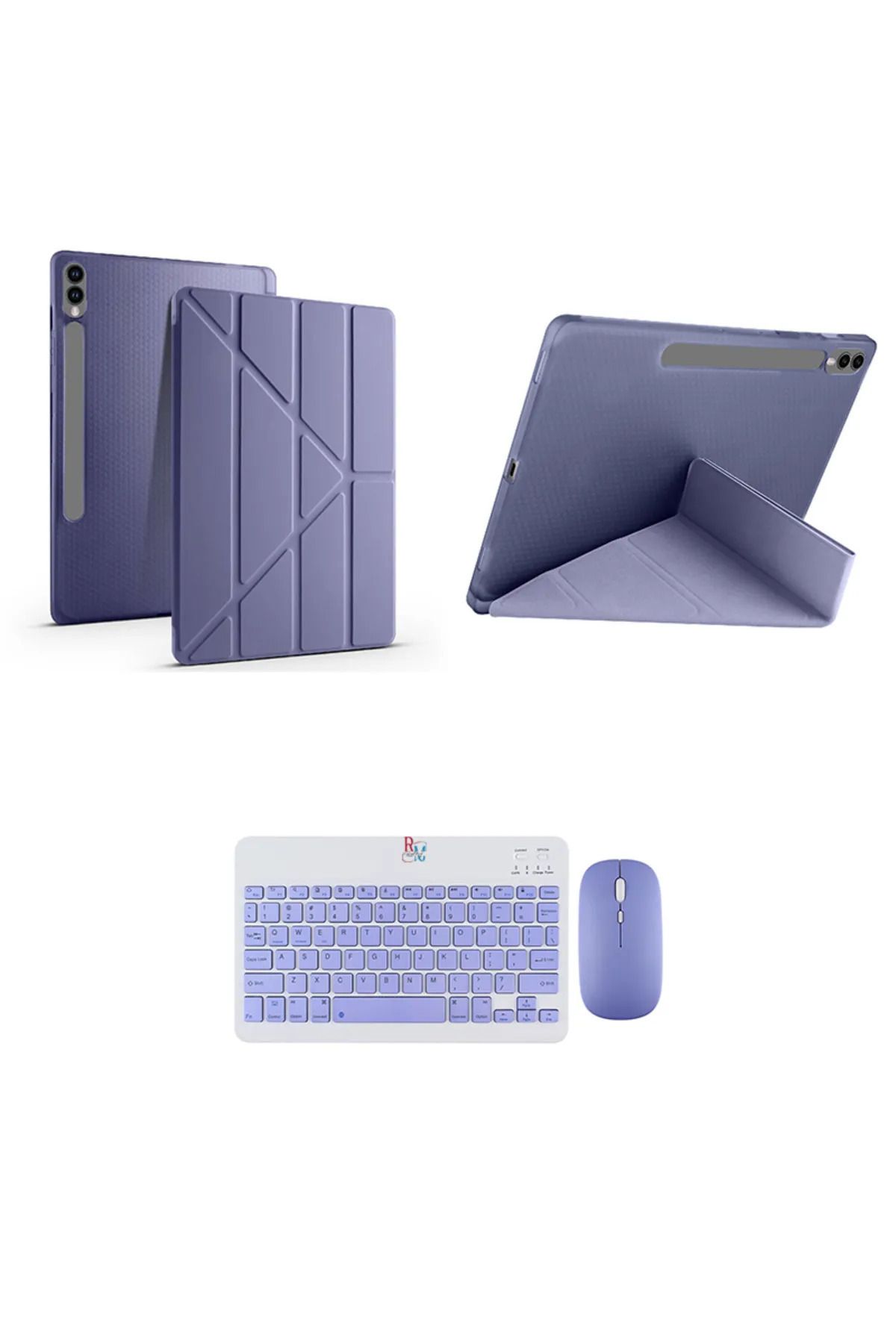 redmud teknoloji Samsung Galaxy Tab S9 FE Plus X610 12.4 inç İle Uyumlu Standlı Kılıf Ve Klavye Mouse 2 li Set