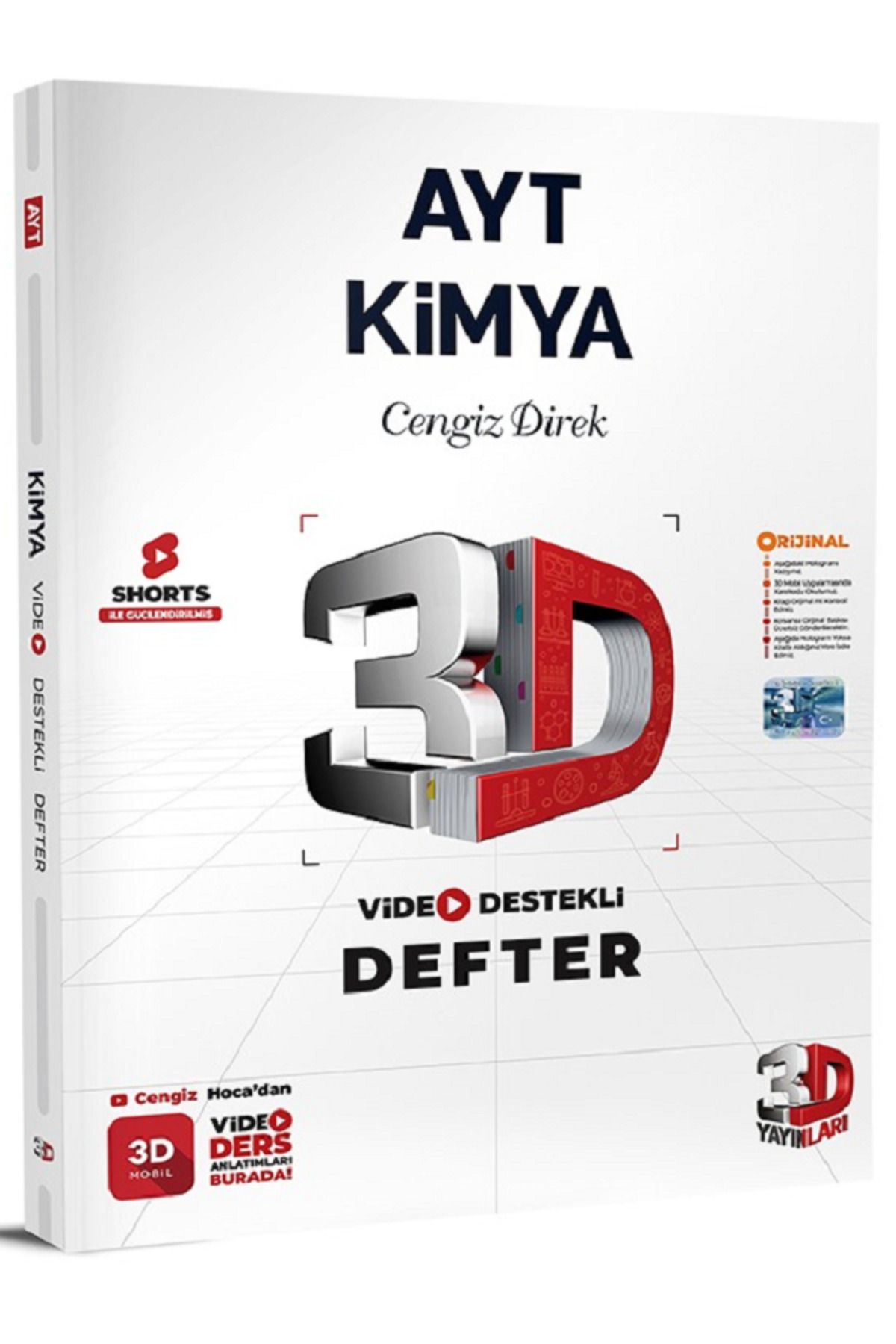 Efsane Yayınları 3D AYT KİMYA Video Destekli Defter / Video Ders Anlatımlı