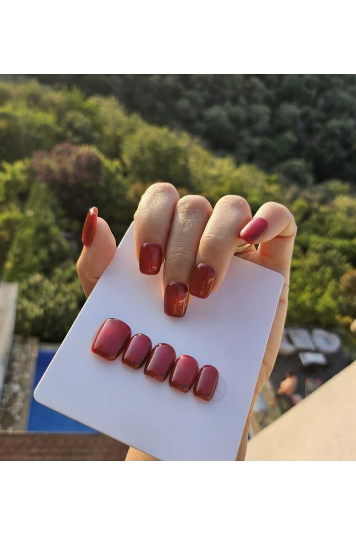ASYA VISION Fuşya Pembe Takma Tırnak M Beden