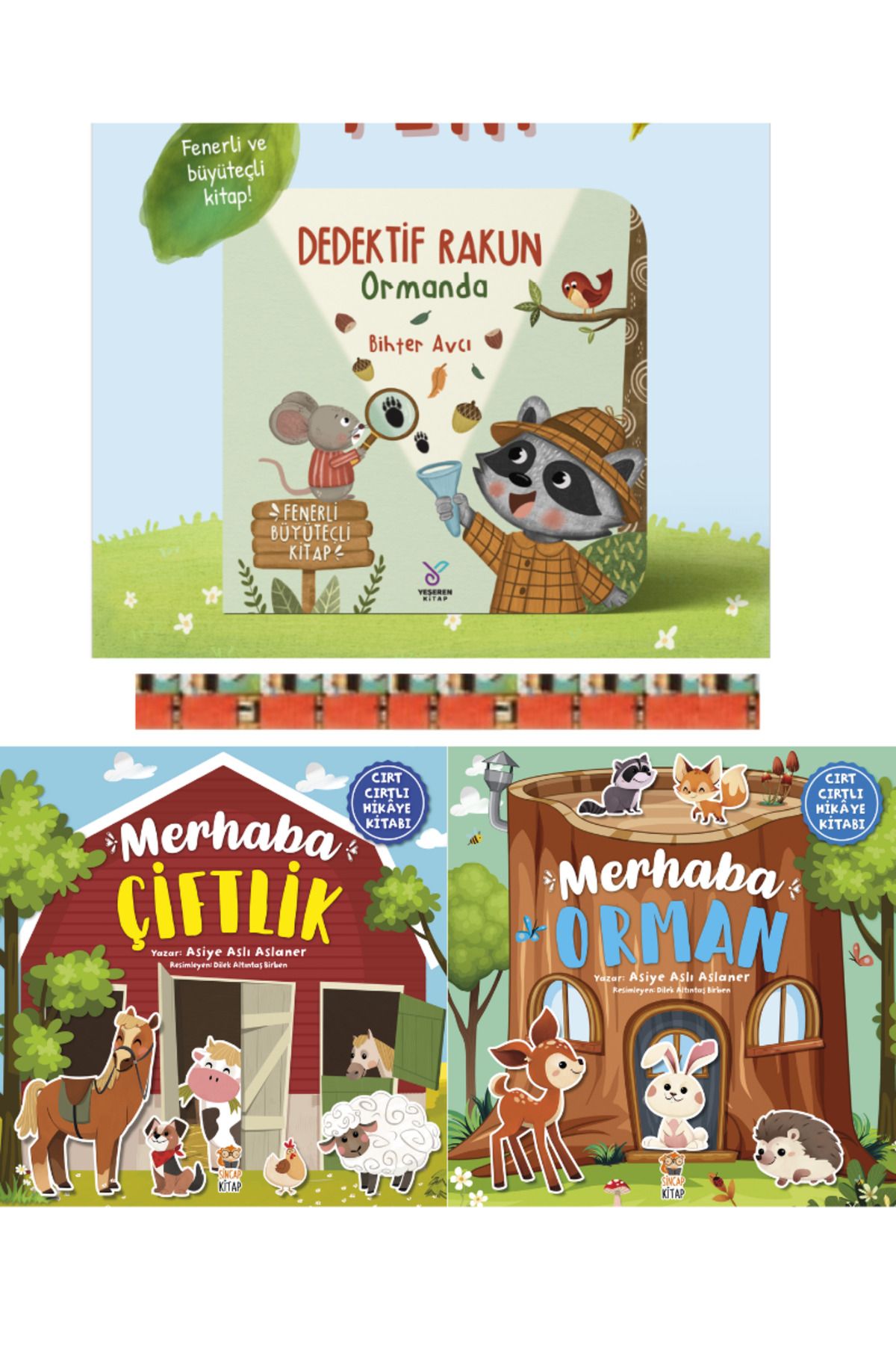 Sincap Kitap Merhaba Orman,Dedektif Rakun Ormanda, Merhaba Çiftlik (3kitap)