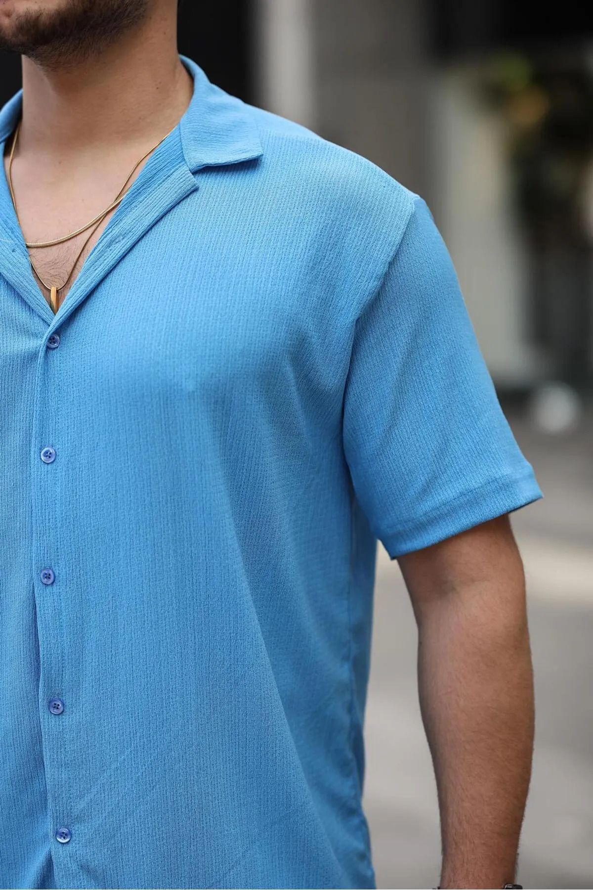 ZARNE Erkek Beyaz Oversize Bol Kesim Yazlık Kısa Kollu Gömlek