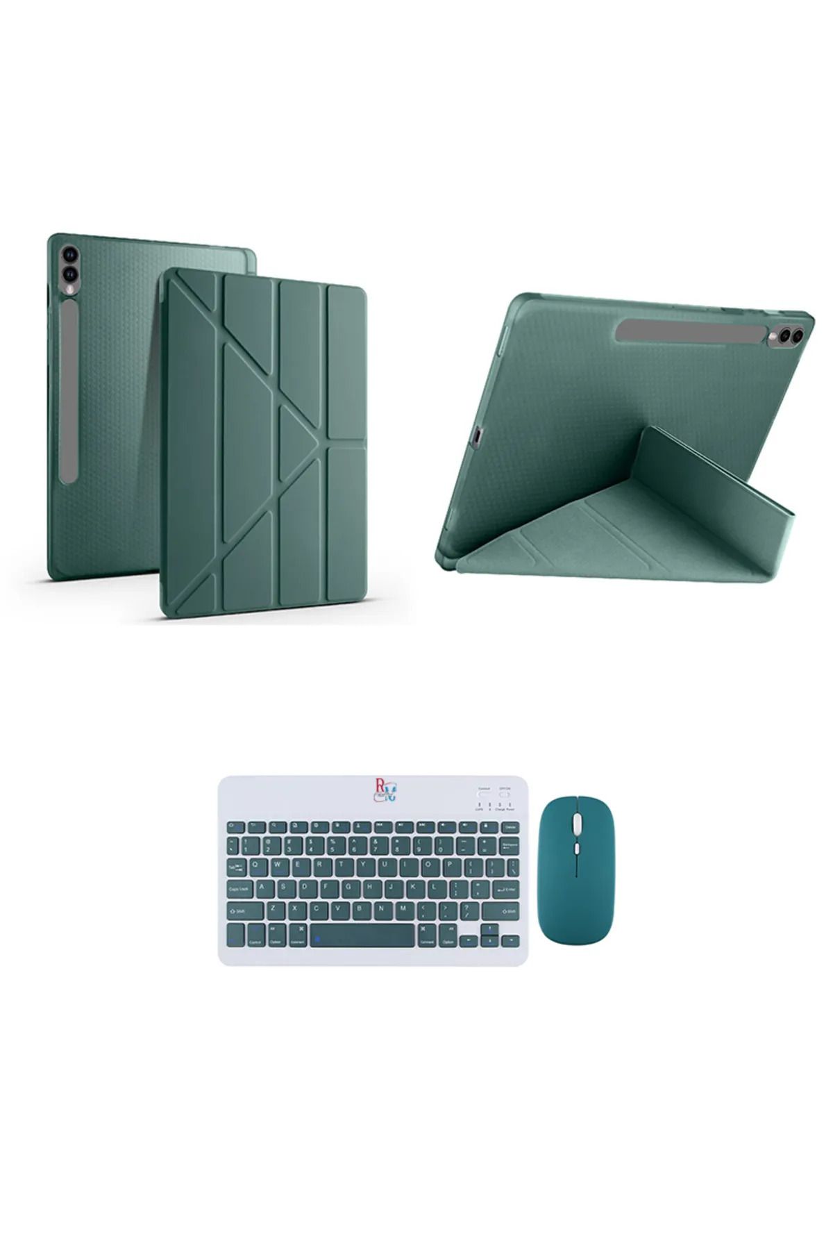 redmud teknoloji Samsung Galaxy Tab S9 FE Plus X610 12.4 inç İle Uyumlu Standlı Kılıf Ve Klavye Mouse 2 li Set