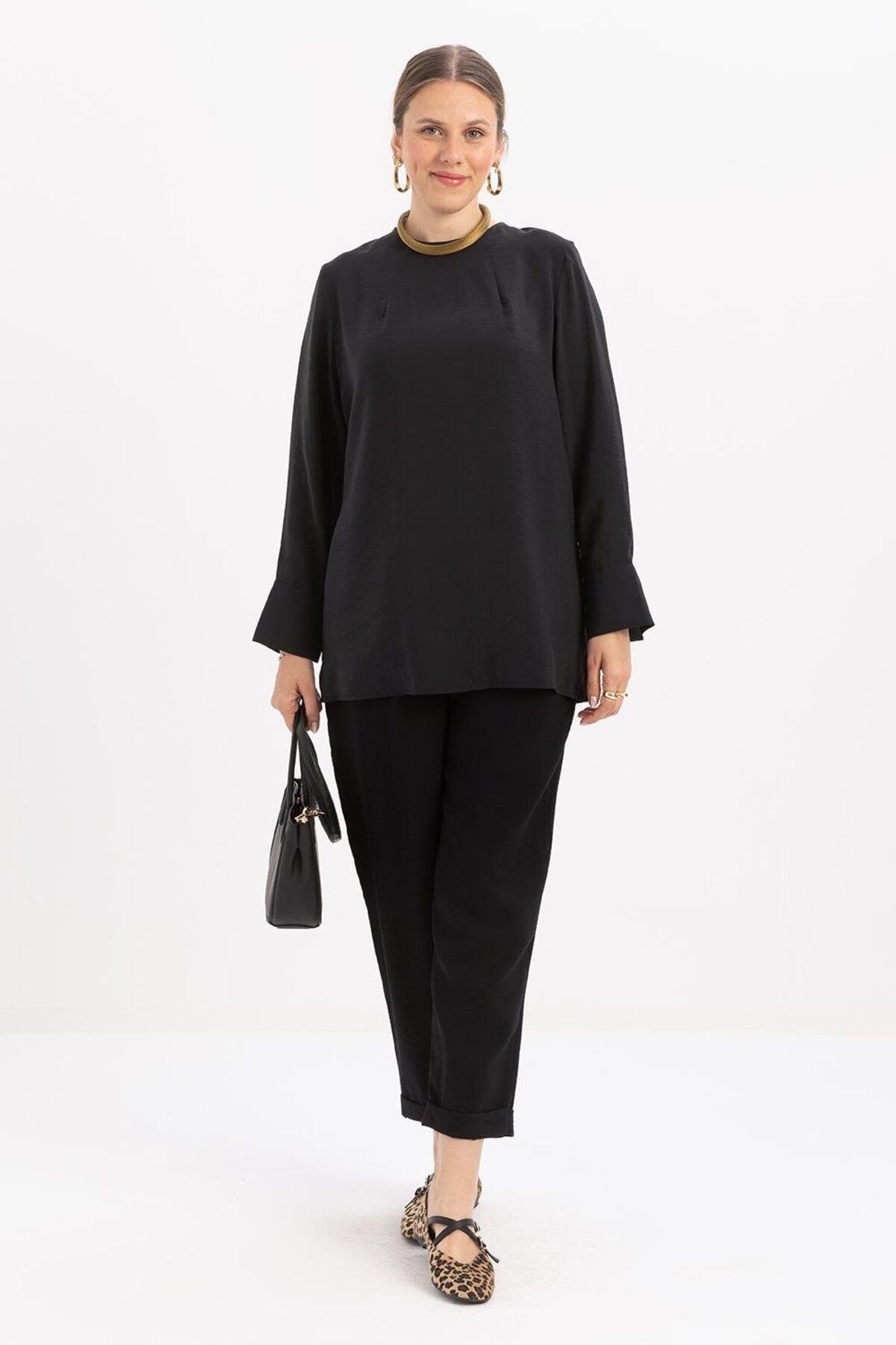 ALLDAY-Black-Pens Detailed Modal Tunic 1