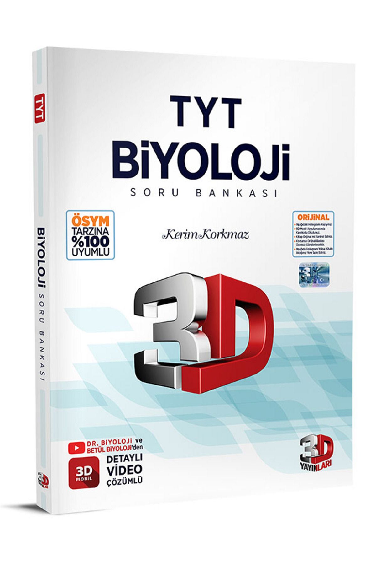 Efsane Yayınları 3D Yayınları TYT BİYOLOJİ Soru Bankası / Detaylı Video Çözümlü / ÖSYM Tarzına %100 Uyumlu