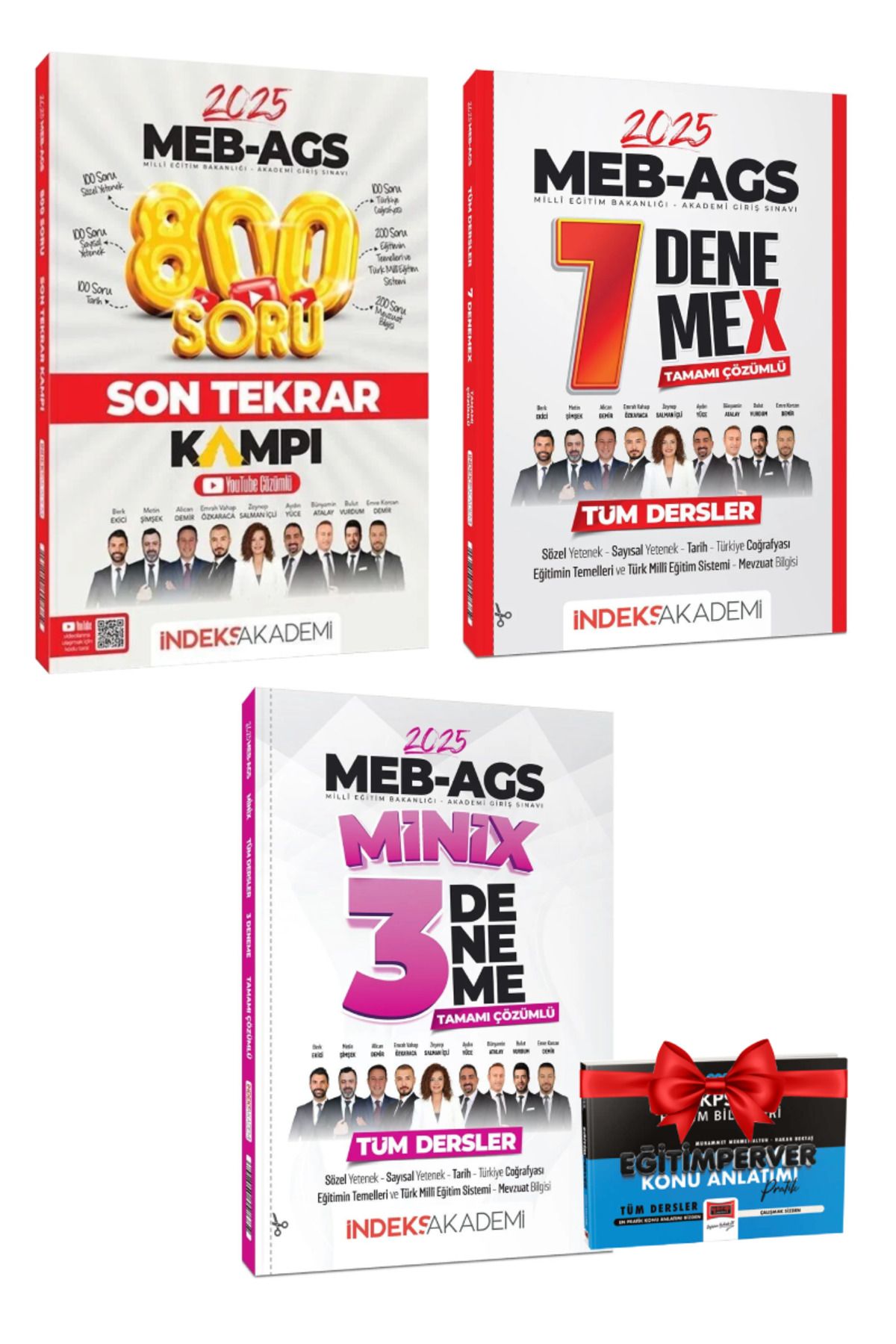 İndeks Akademi 2025 MEB AGS 800 Soru Kamp Kitabı + Tüm Dersler Minix 3 Deneme+ 7 Denemex + Hediye