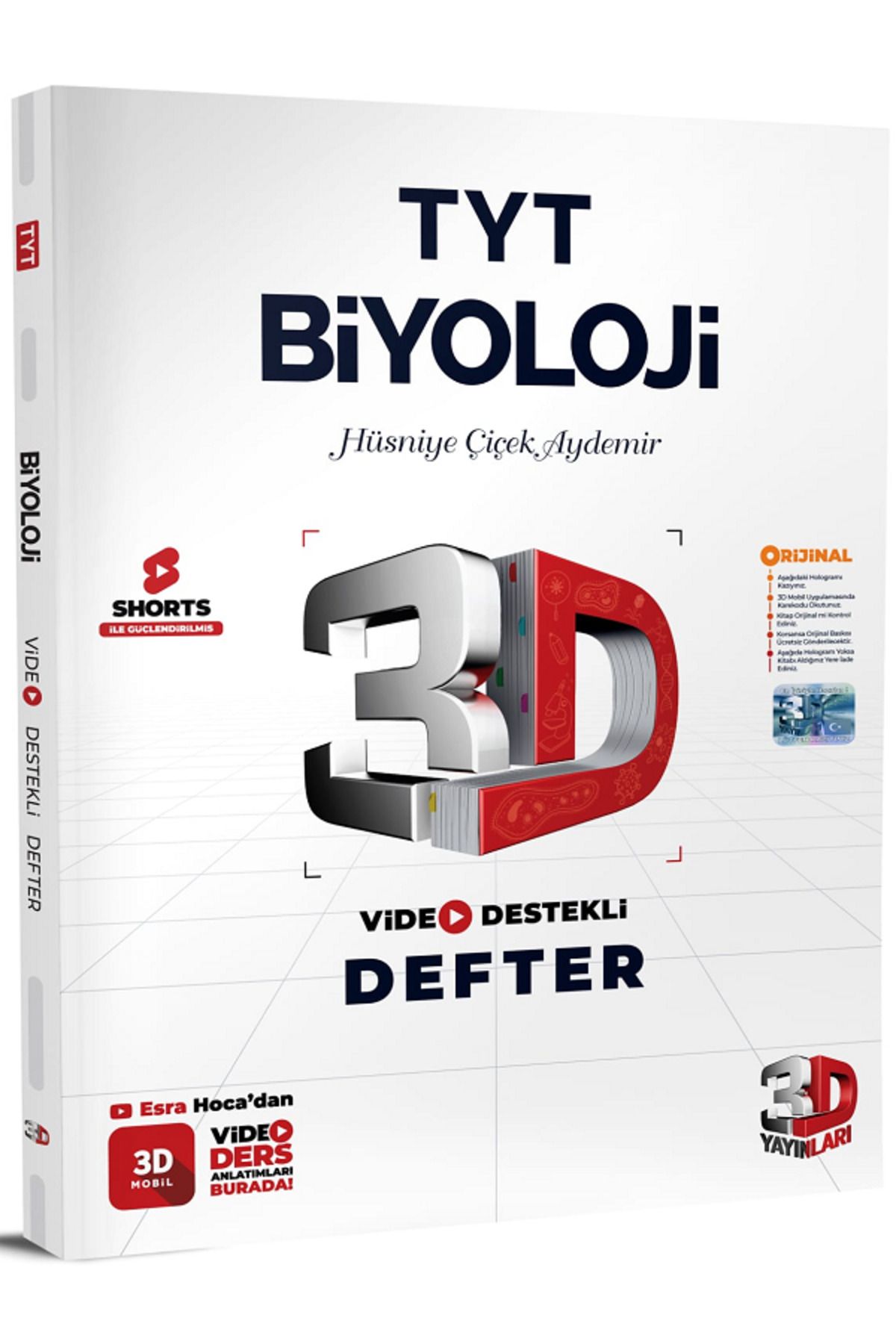 Efsane Yayınları 3D TYT BİYOLOJİ Video Destekli Defter / Video Ders Anlatımlı