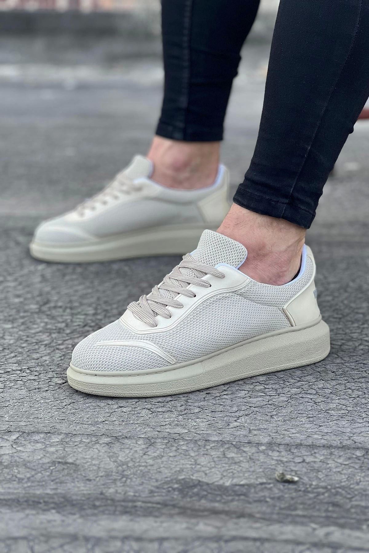 Erbilden WG019 Bej Triko Erkek Casual Ayakkabı