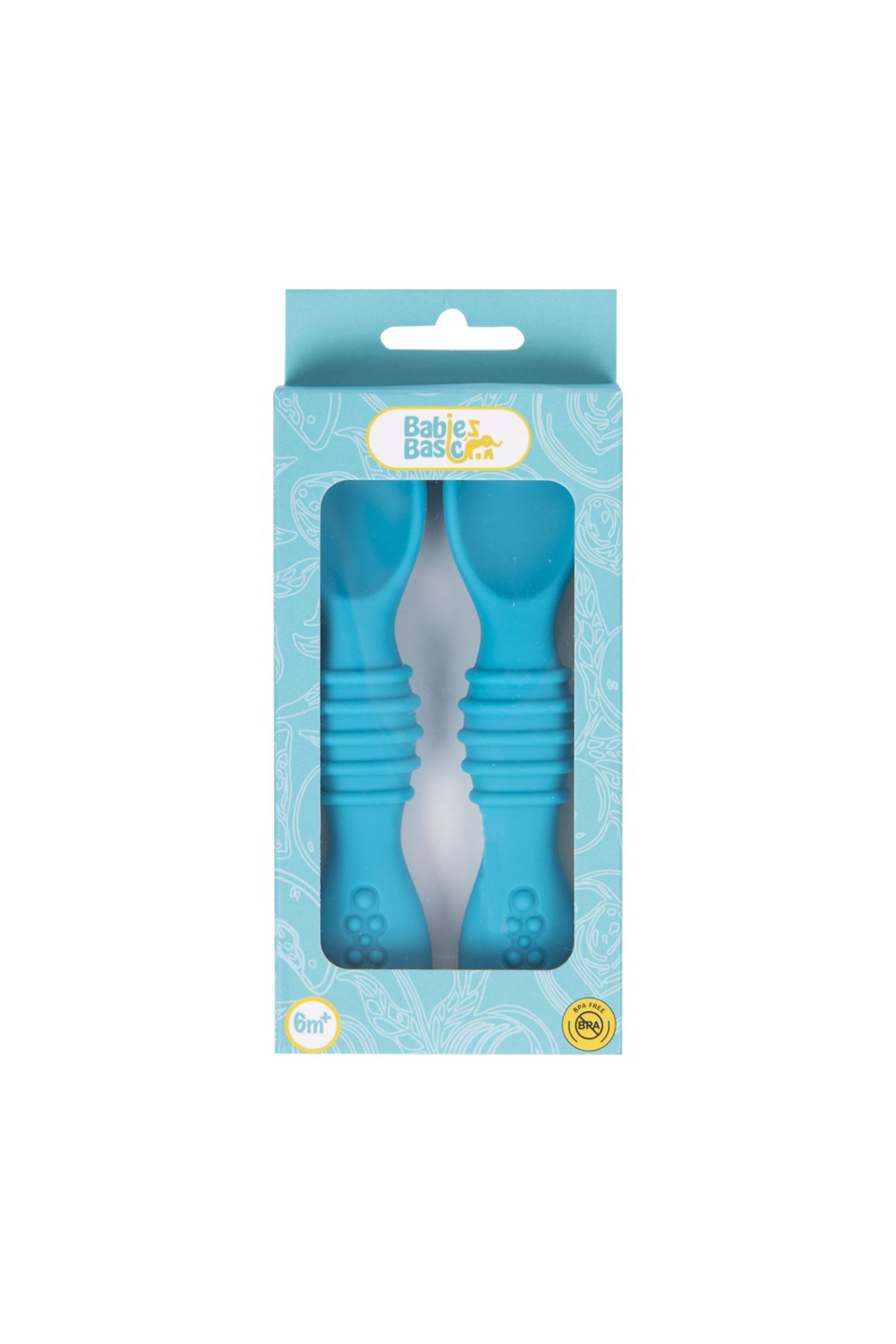 Babies Basic-BabiesBasic Soft Tip BPA Free Silicone First Stage Training Spoons - Blue 4