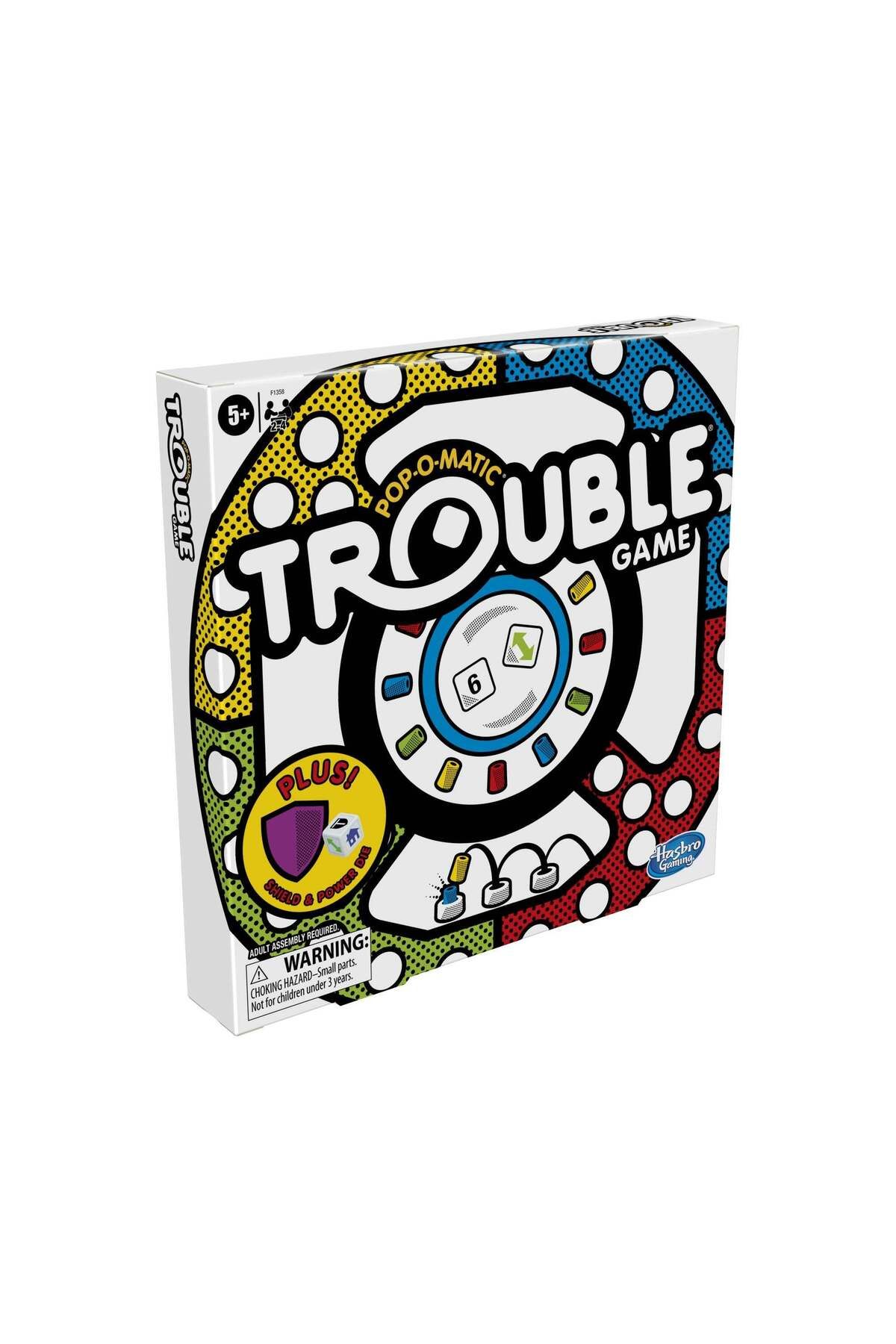 Hasbro Gaming-Trouble Board Game, Includes Bonus Power Die and Shield, Family Game for 2-4 Players, Ages 5 and Up 1