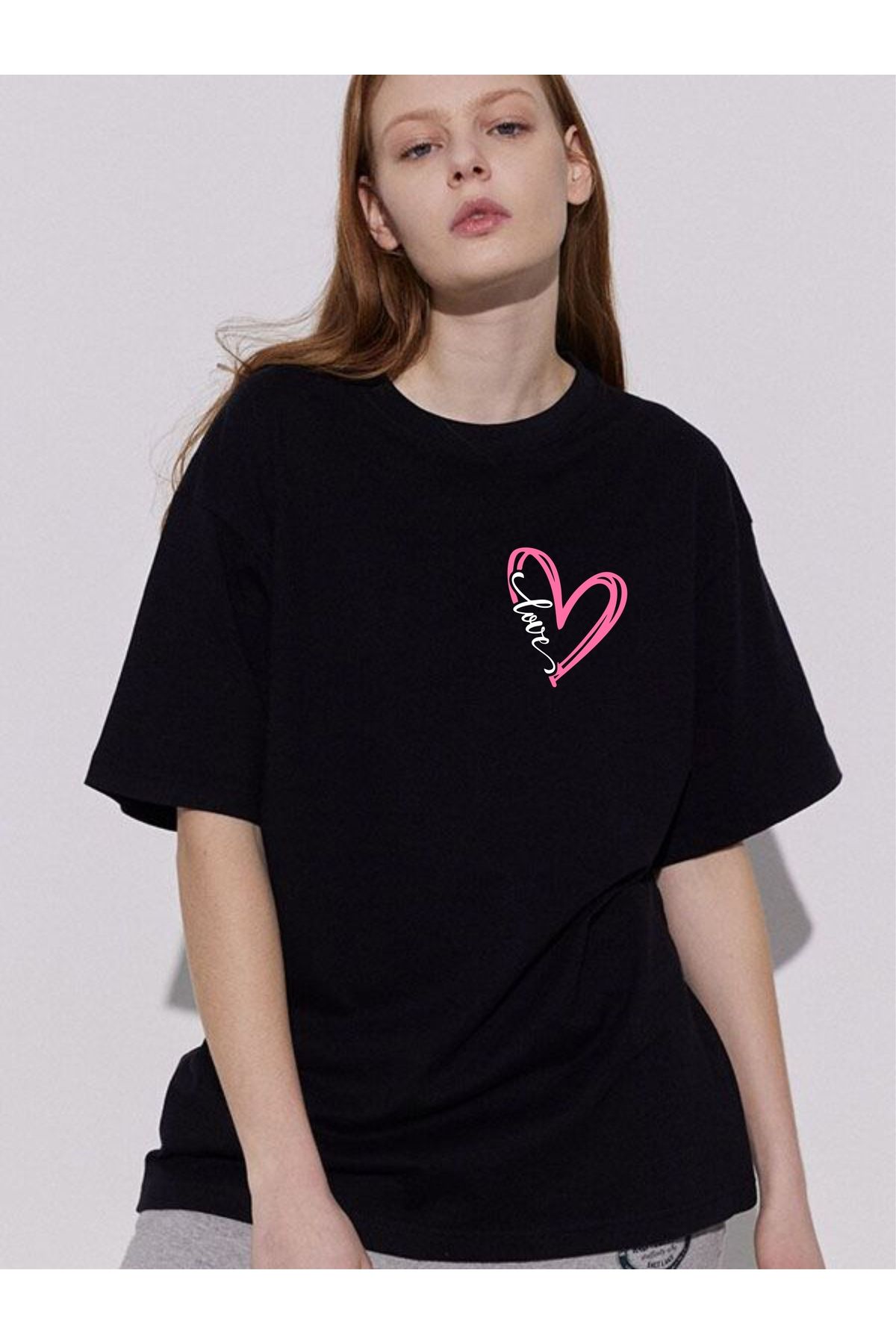 estilowear Kadın Oversize Baskılı Pamuklu T-shirt Model 1027