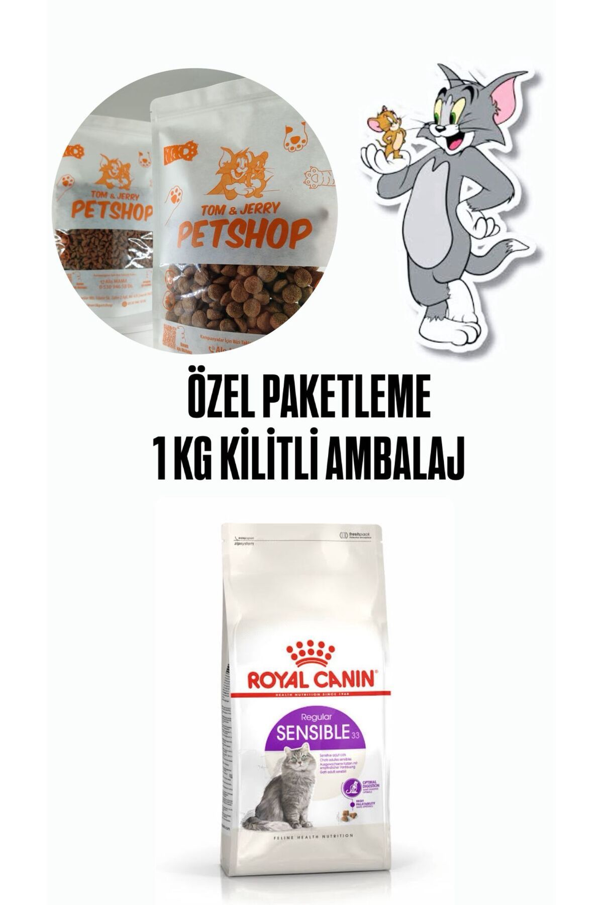 Royal Canin TOM&JERRYPETSHOP- Fhn Sensible 33 Sindirim Hassasiyetli Kediler Için Kuru Mama 1 KG