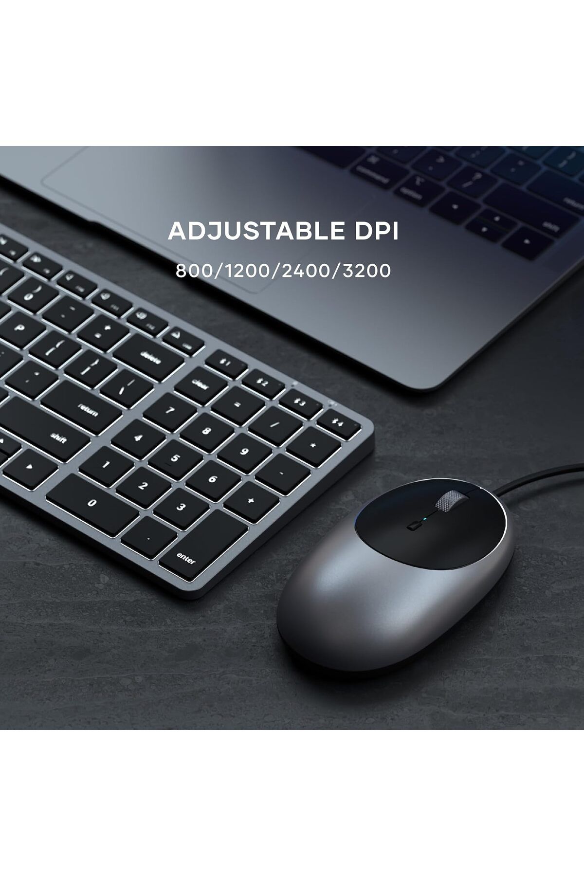 Satechi-Aluminum C1 USB-C Wired Mouse – Optical Computer Mouse – For M2/M1 MacBook Pro/Air, M2/M 7