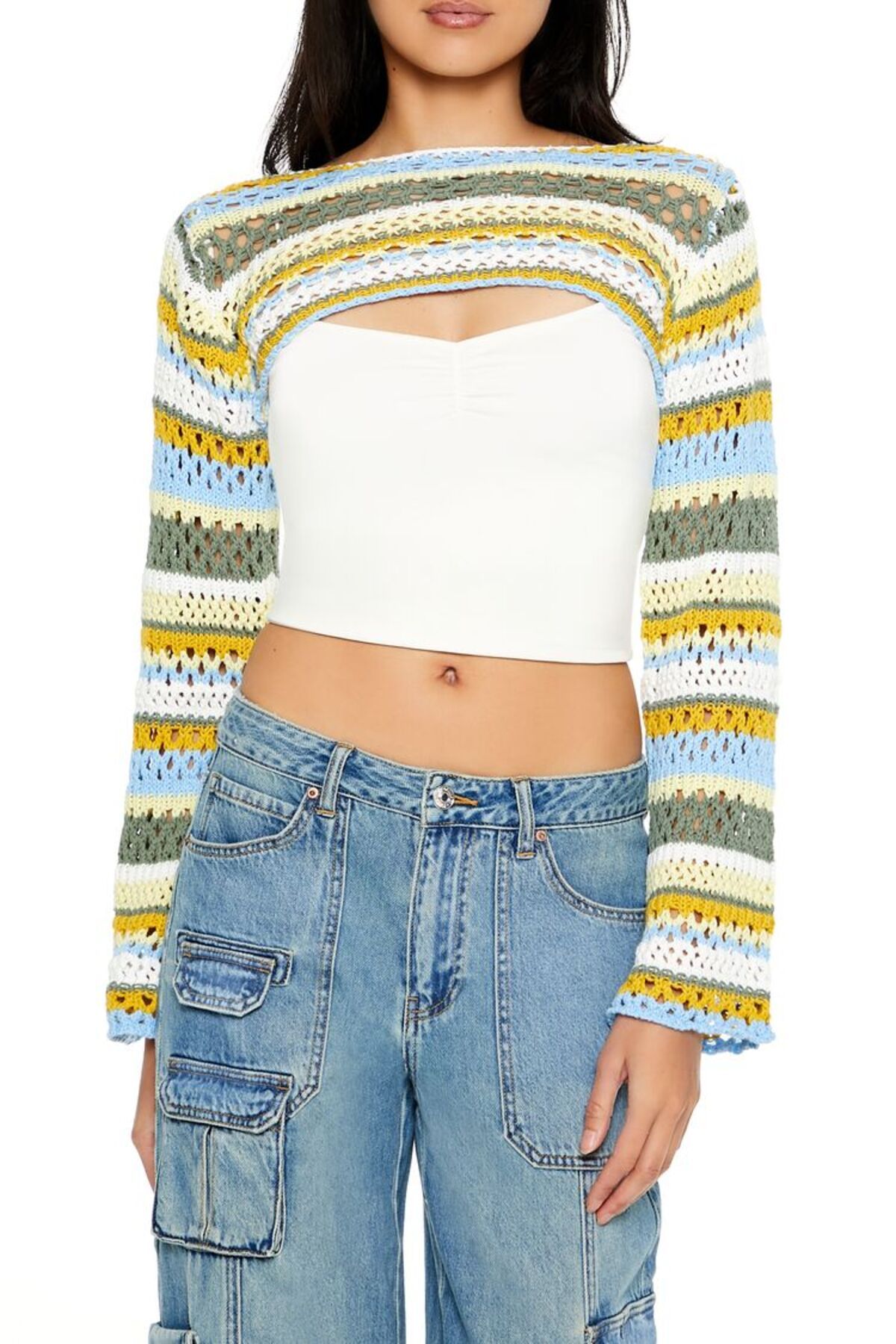 Forever 21 Örgü Crop Kazak