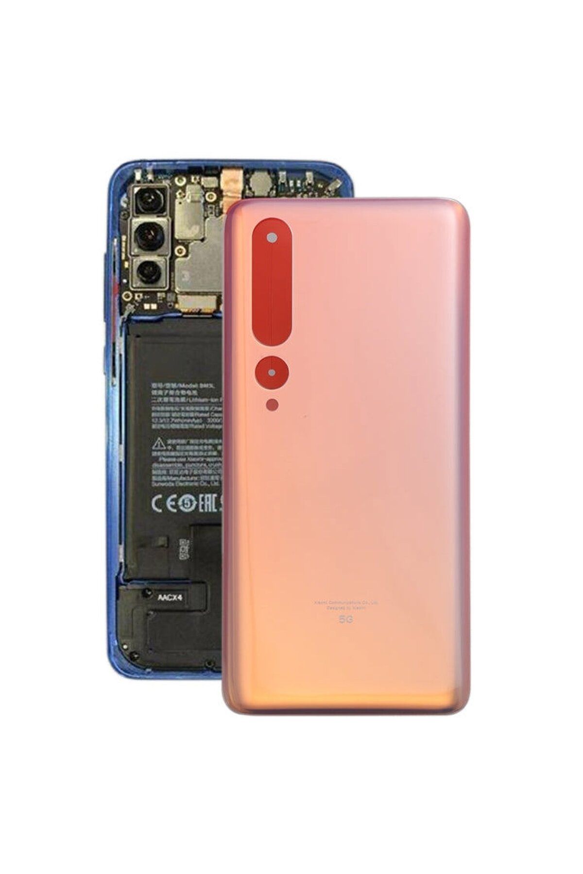 Asia Xiaomi Mi 10 Pro 5G Uyumlu Arka Pil Batarya Kapağı Cam M2001J1G (Gold) Gold