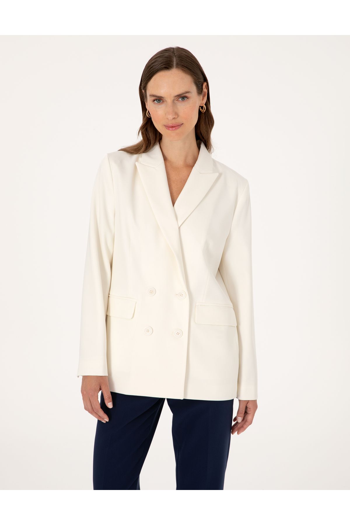 Pierre Cardin Beyaz Comfort Fit Ceket 50300103-VR013