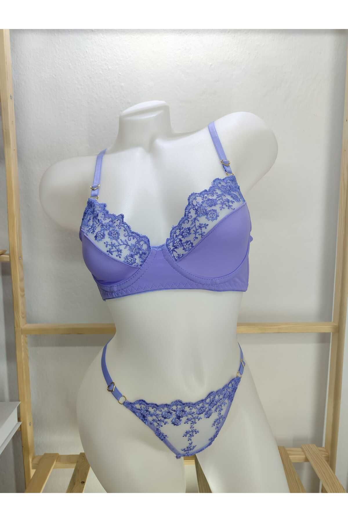 anjelithomewear 4415 - Kalp Detay Sütyen Takımı