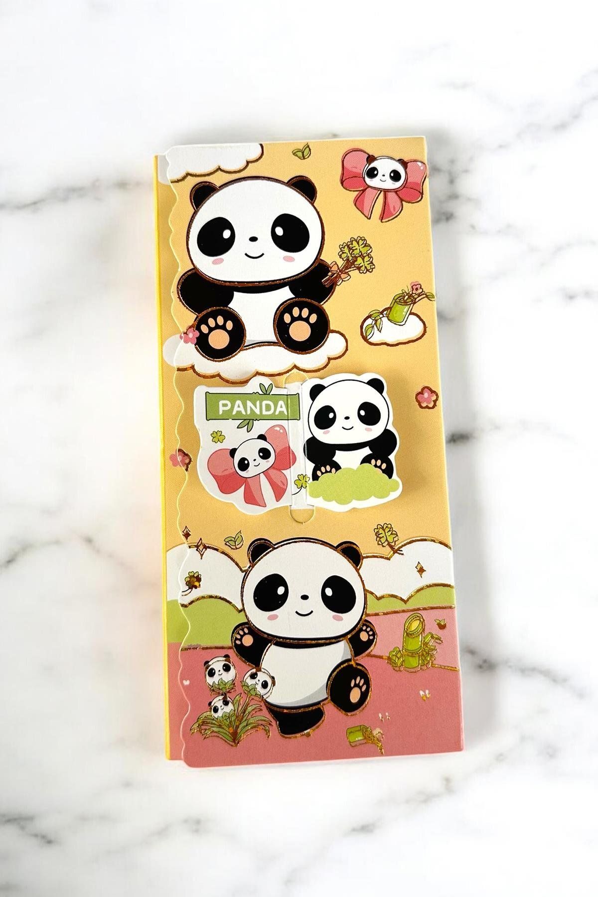 TAKIŞTIR Sarı Renk Panda Figürlü Yapışkanlı Not Kağıdı