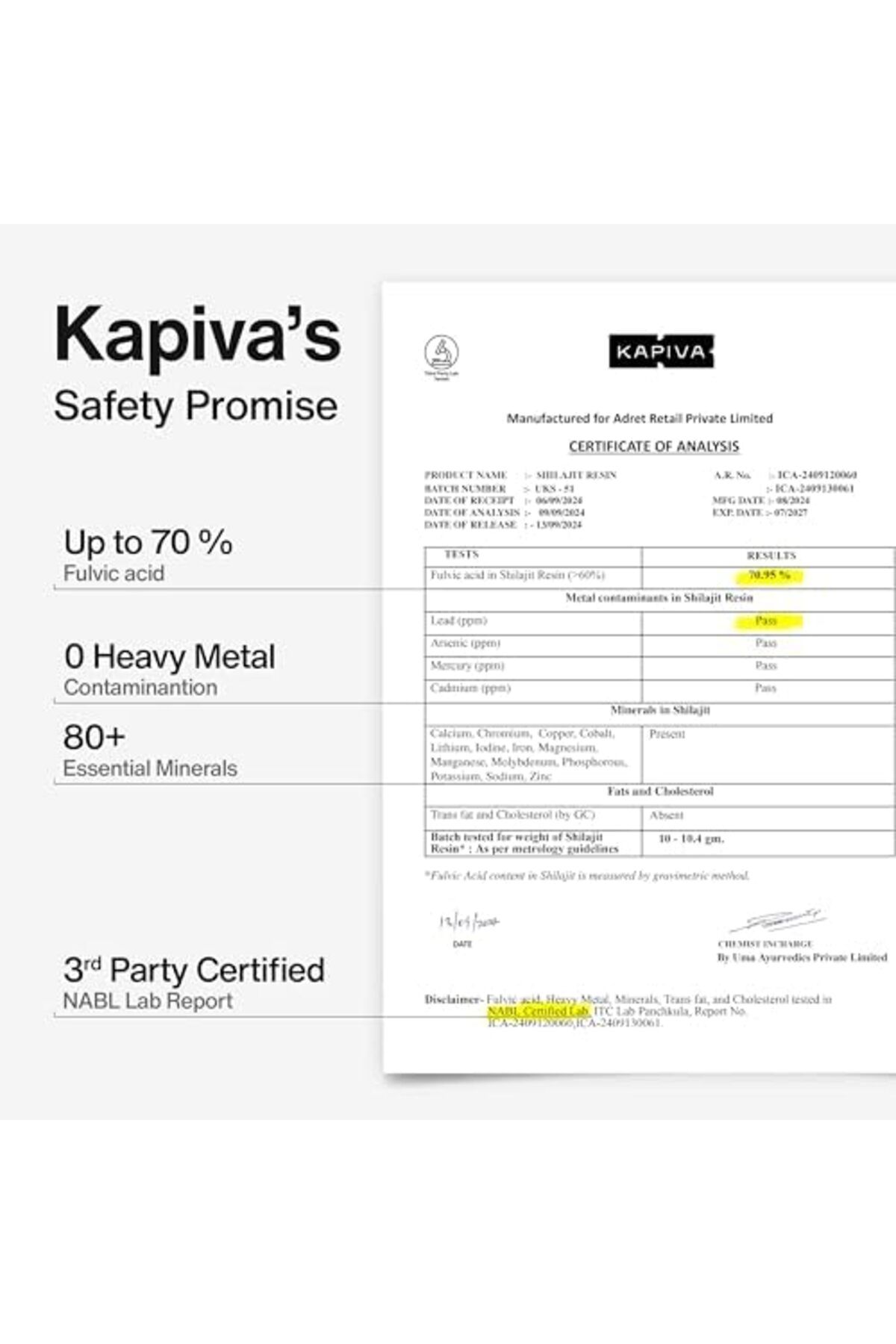 KAPİVA-Kapiva Himalayan Shilajit/Shilajeet Resin 20g with Lab Report 6