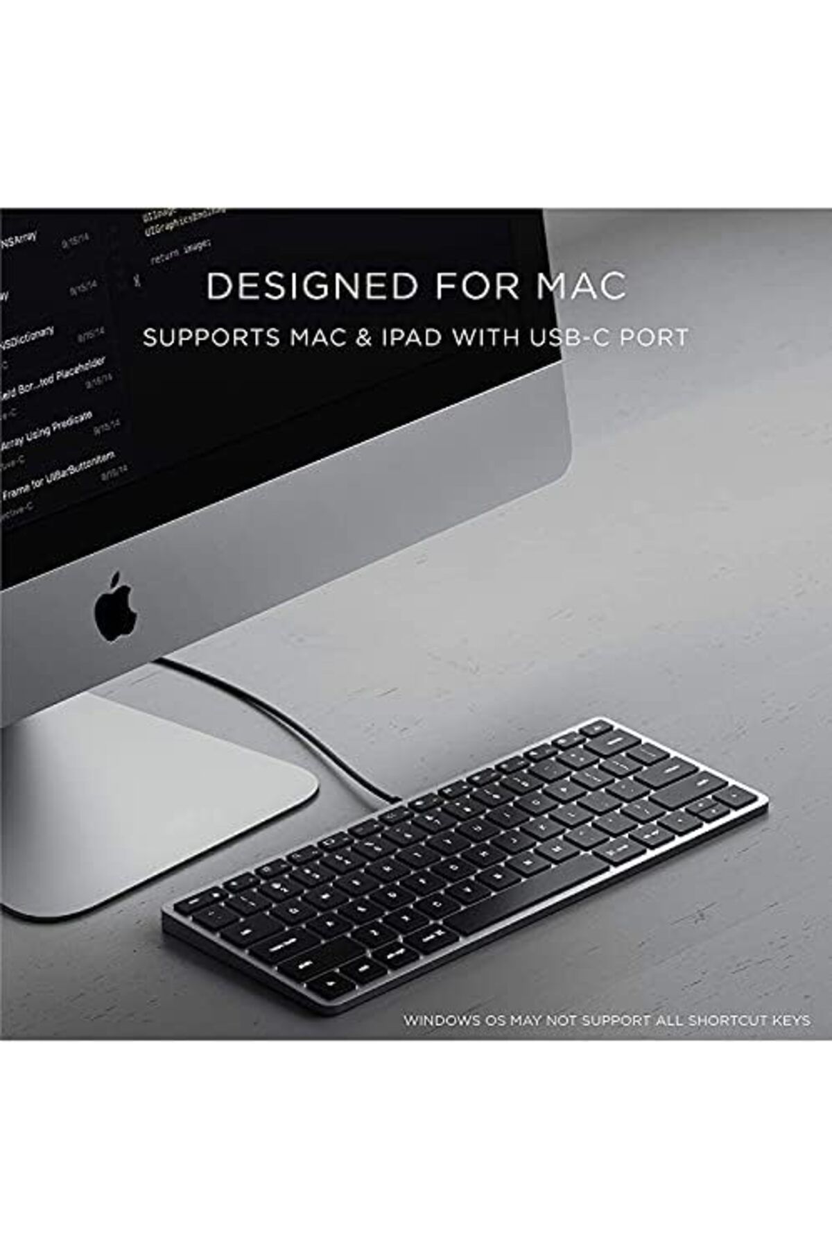 Satechi-لوحة مفاتيح رفيعة W1 سلكية بإضاءة خلفية - مفاتيح مضيئة واتصال USB-C - متوافقة مع 2 8