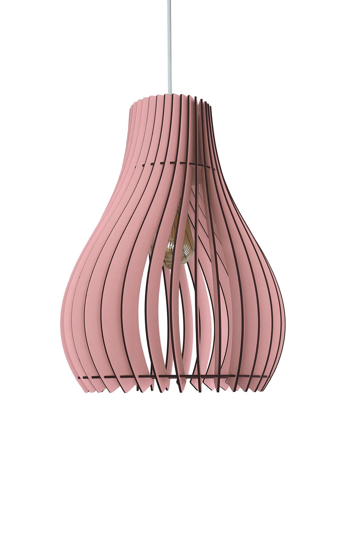 Design OTTO Vialux 14 Renk Modern Ahşap Bohem Avize Tekli Sarkıt Lamba Sarı Kırmızı Siyah Beyaz Aydınlatma