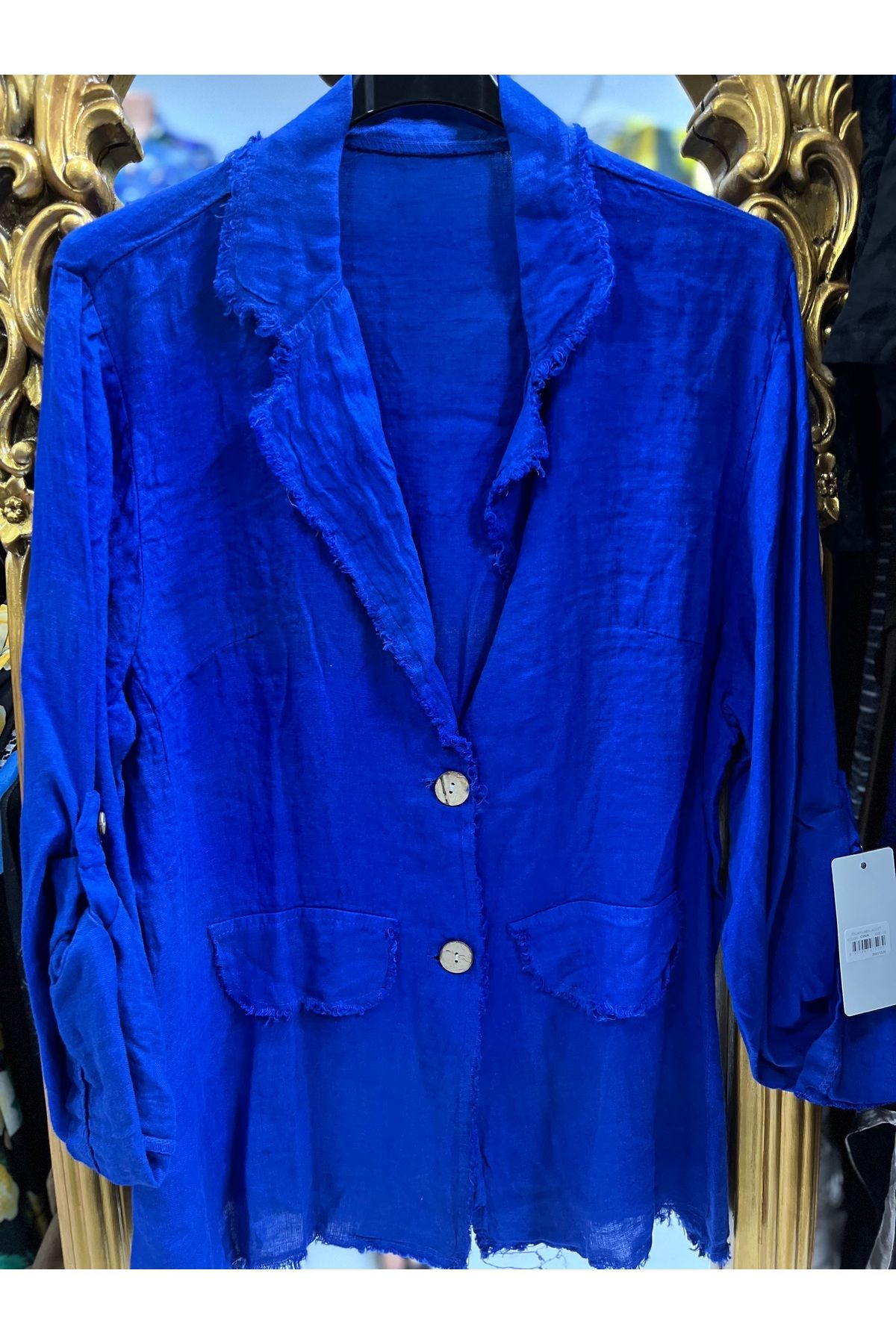 Butik Ayseba Park Moda Püsküllü İtalyan Keten Ceket