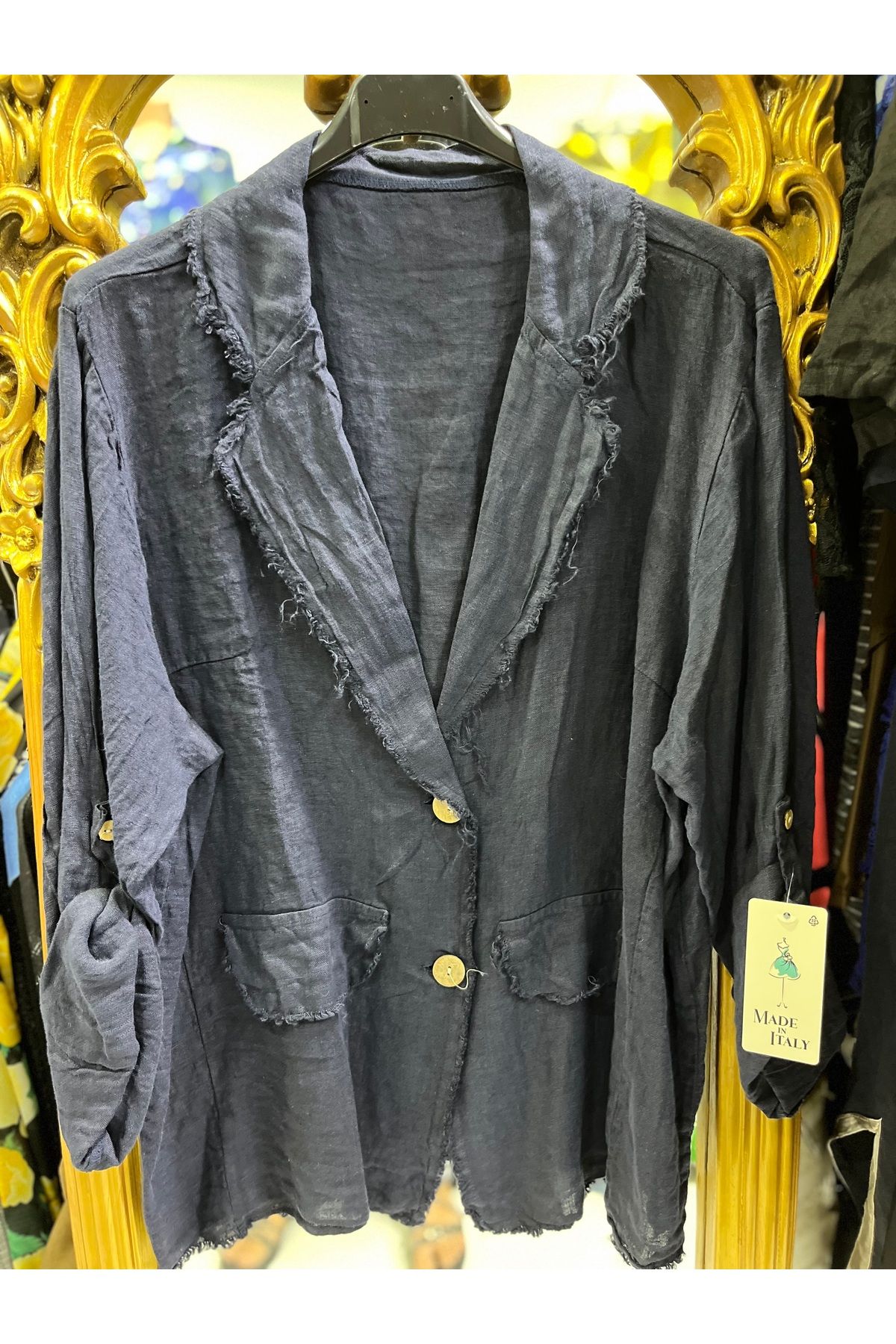 Butik Ayseba Park Moda Püsküllü İtalyan Keten Ceket