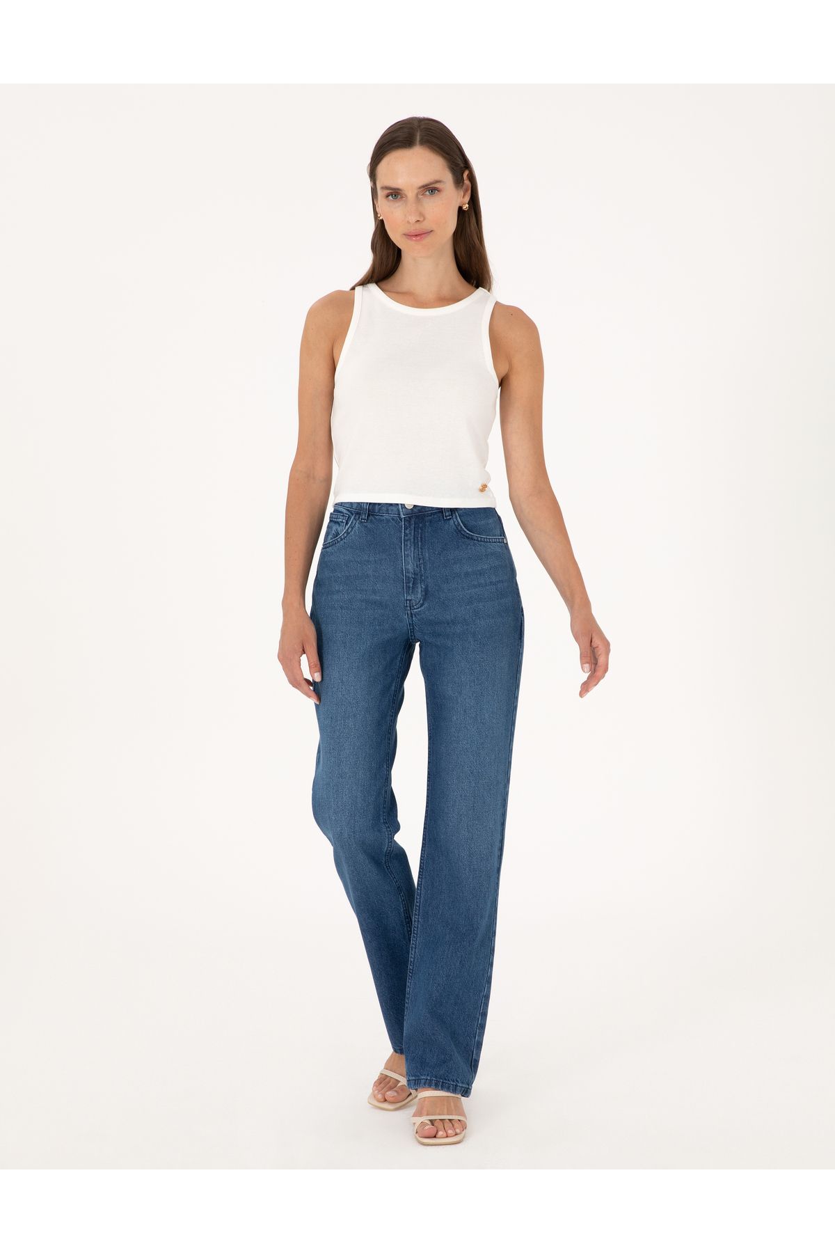 Pierre Cardin Mavi Straight Fit Jean Pantolon 50313219-VR036