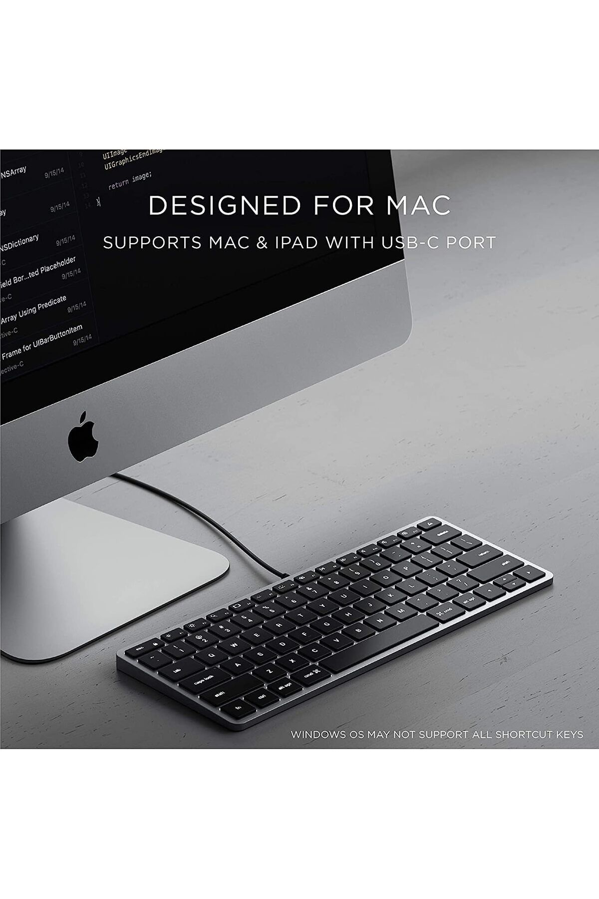 Satechi-لوحة مفاتيح رفيعة W1 سلكية بإضاءة خلفية - مفاتيح مضيئة واتصال USB-C - متوافقة مع 2 7