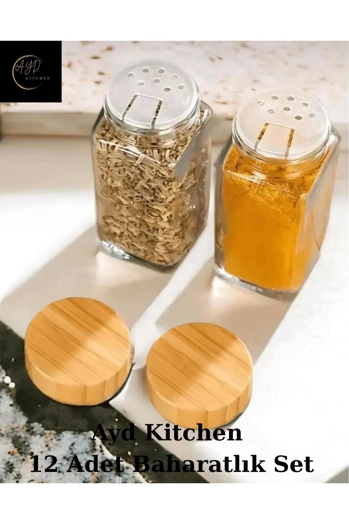 Ayd Kitchen Cam Baharatlık Set 12'Li Tuzluk Biberlik