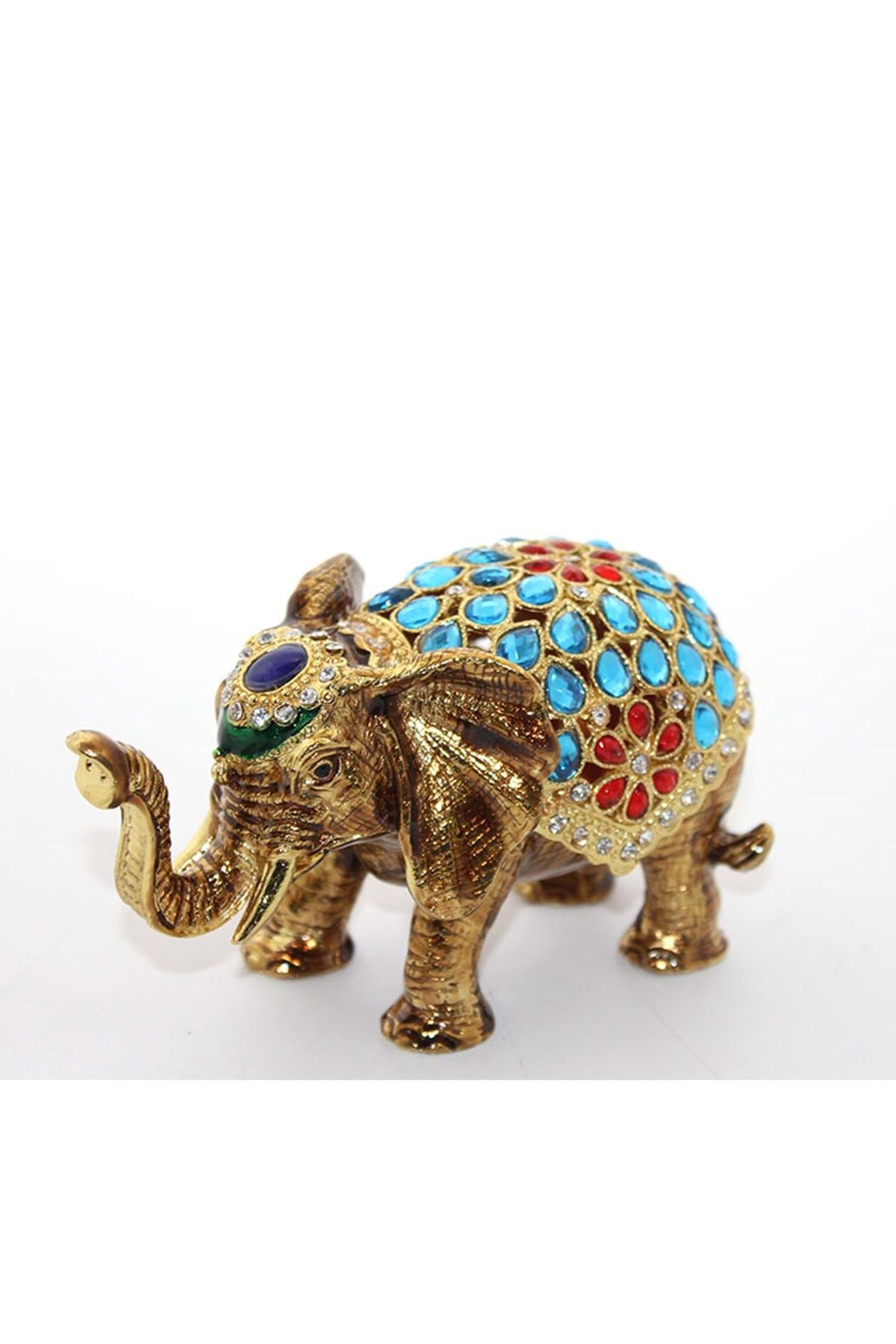 Store Sıvaroskı Taşlı Tekli Fil Figürü 12*8 Cm