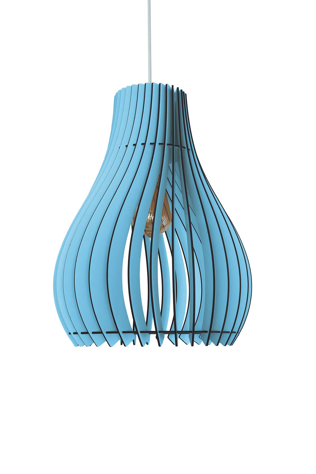 Design OTTO Vialux 14 Renk Modern Ahşap Bohem Avize Tekli Sarkıt Lamba Sarı Kırmızı Siyah Beyaz Aydınlatma
