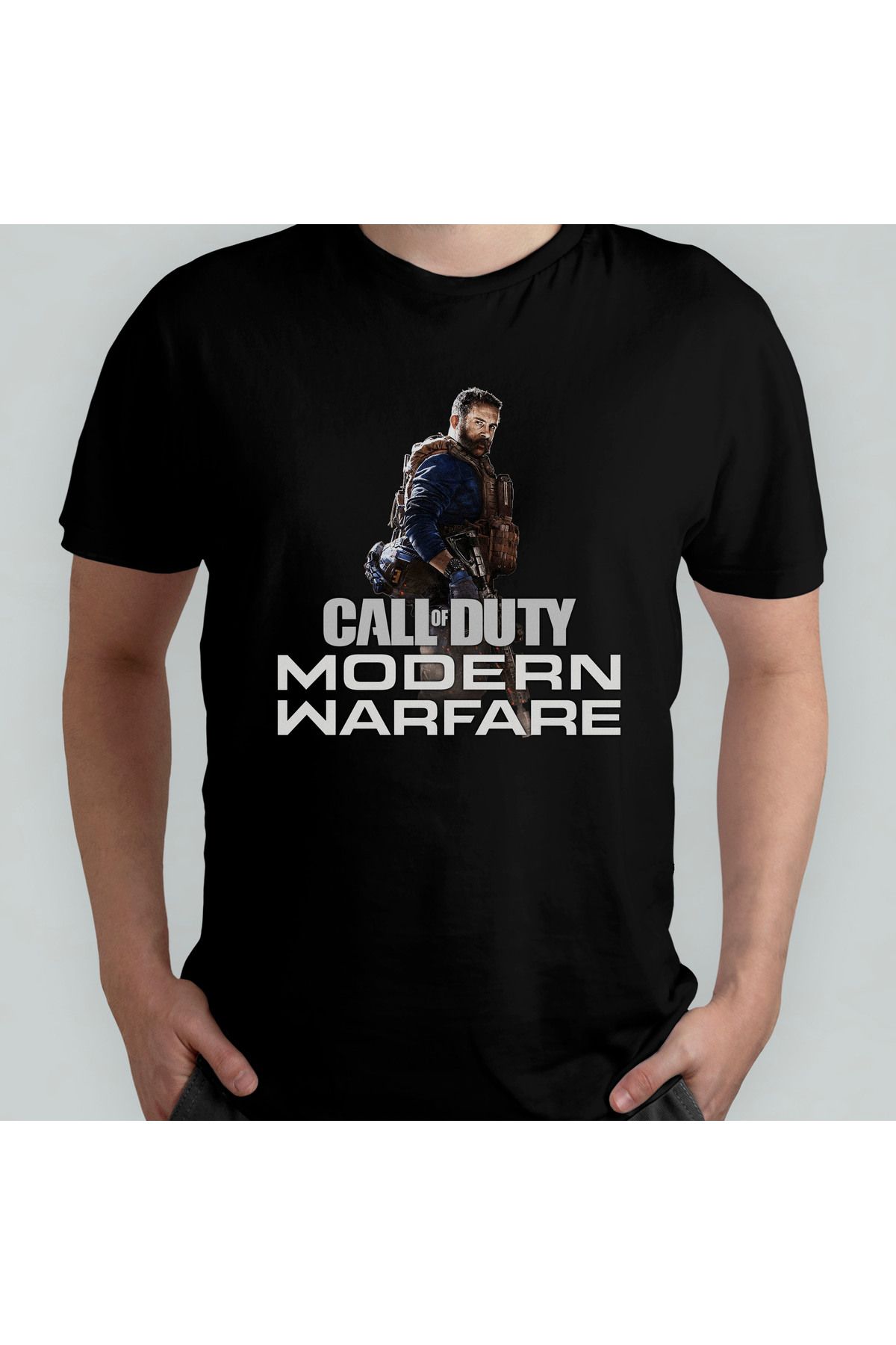 Pixxa Call of Duty Modern Warfare Unisex %100 Pamuklu Bisiklet Yaka T-Shirt Model 1