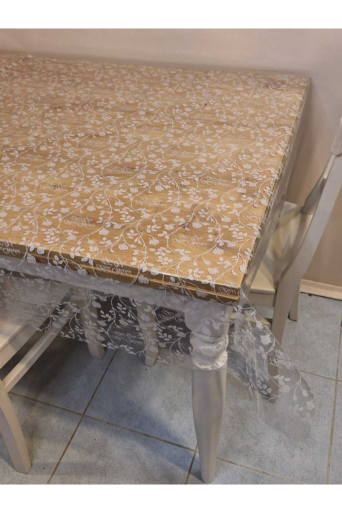Başak Ev Tekstili Şeffaf 0.018 Mm Pvc Muşamba - Desenli Silinebilir Şeffaf Masa Örtüsü