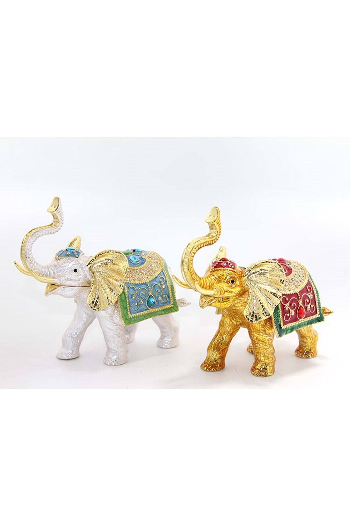 Store Sıvaroskı Taşlı Tekli Fil Figürü 15*13 Cm